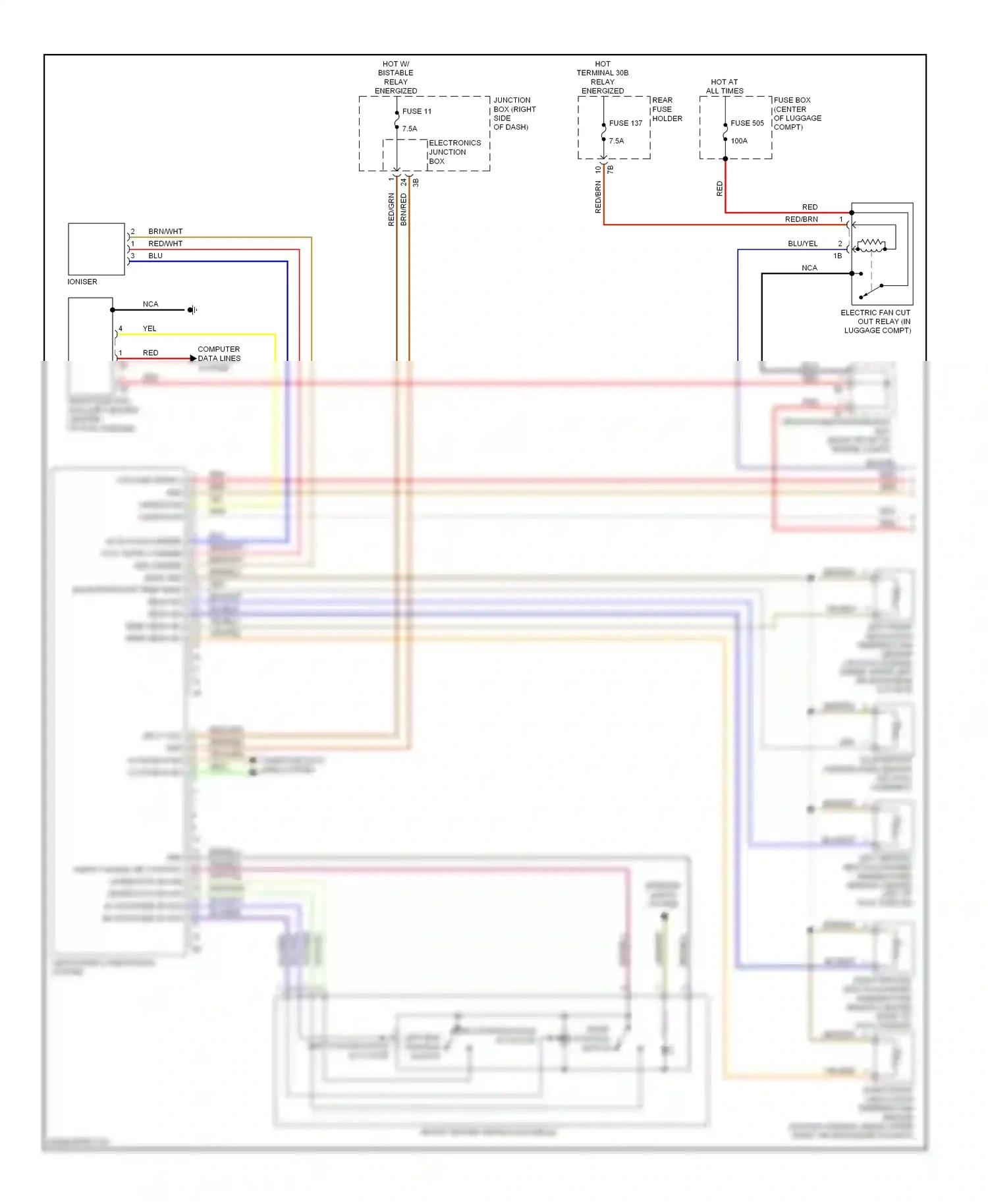 Wiring diagram electronics junction box for BMW 7 series F01/F02 (2008-2012) (2 of 21)