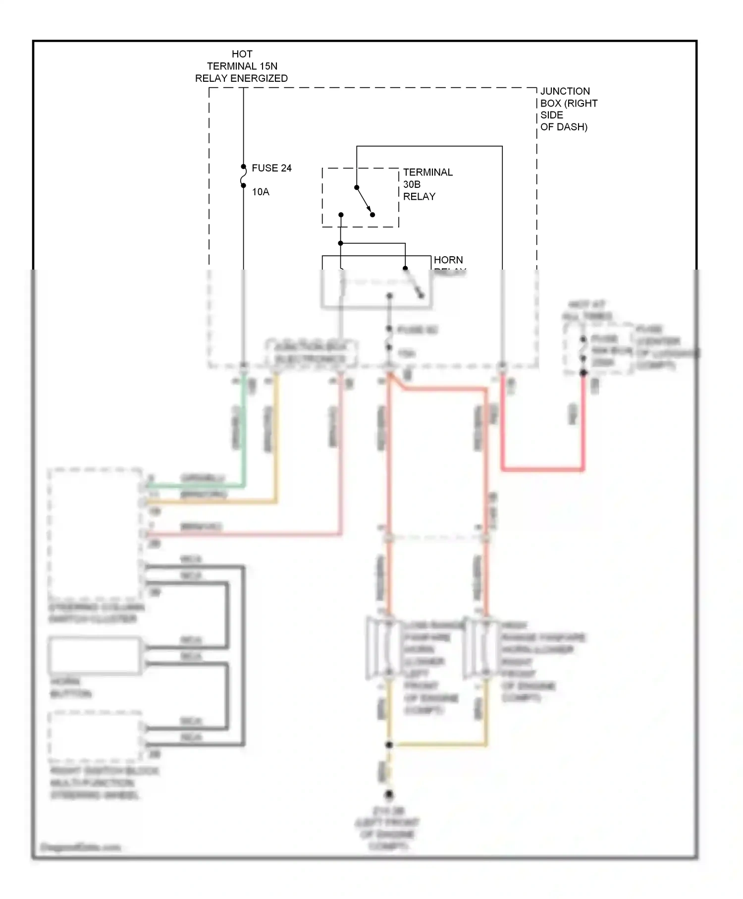 Wiring diagram horn button for BMW 7 series F01/F02 (2008-2012) (2 of 2)