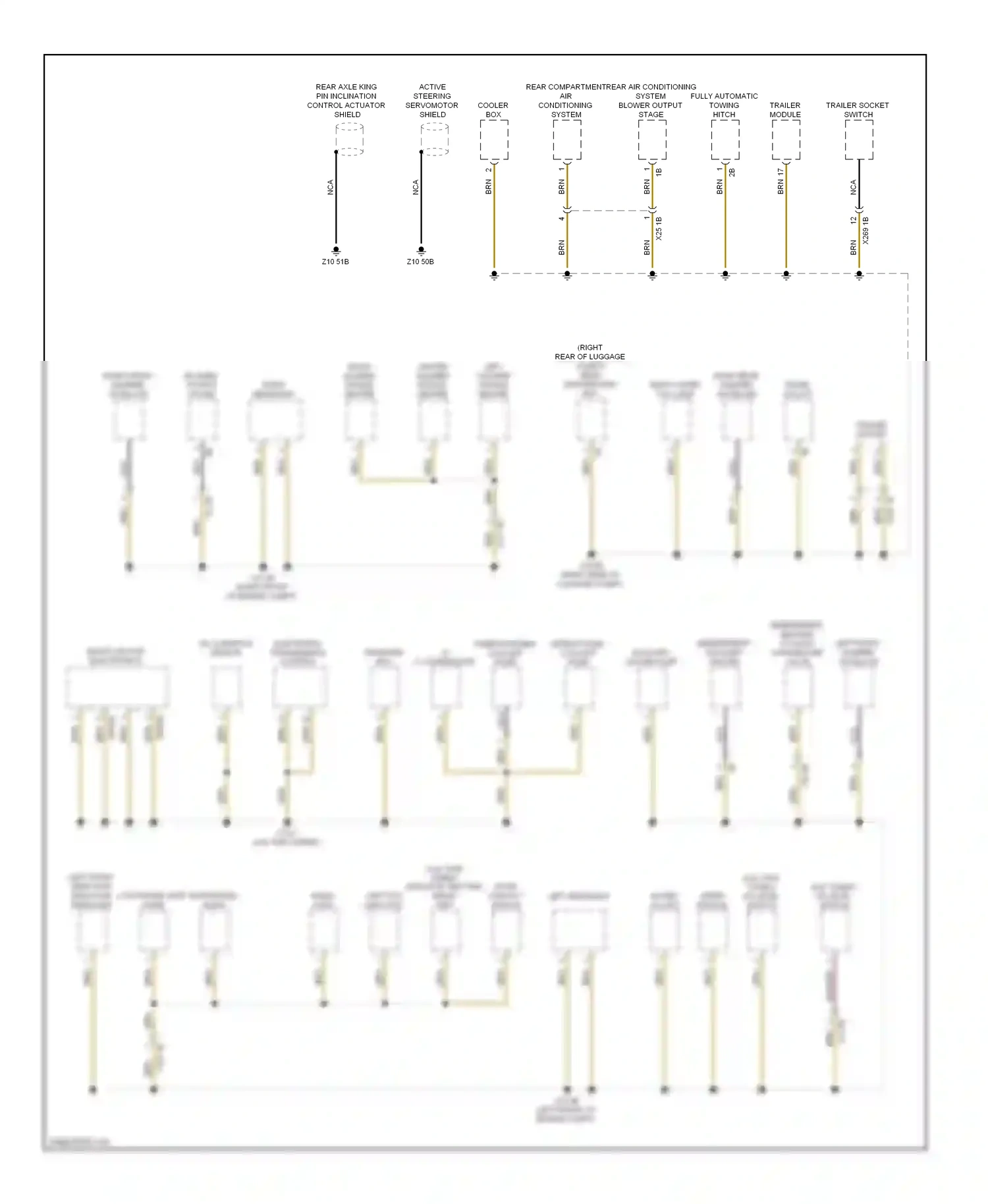 Wiring diagram left front direction indicator low range light repeater horn for BMW 7 series F01/F02 (2008-2012) (1 of 1)
