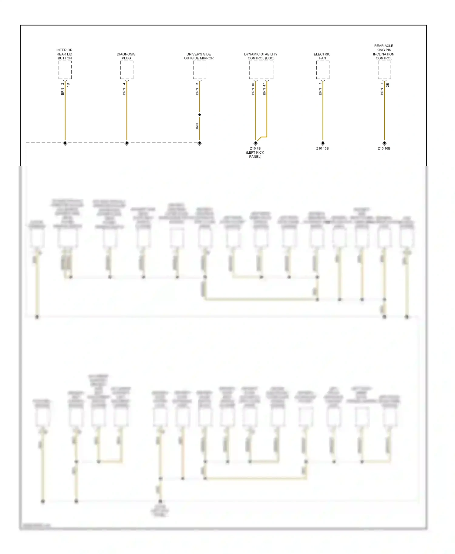 Wiring diagram left front door panel lighting for BMW 7 series F01/F02 (2008-2012) (1 of 1)