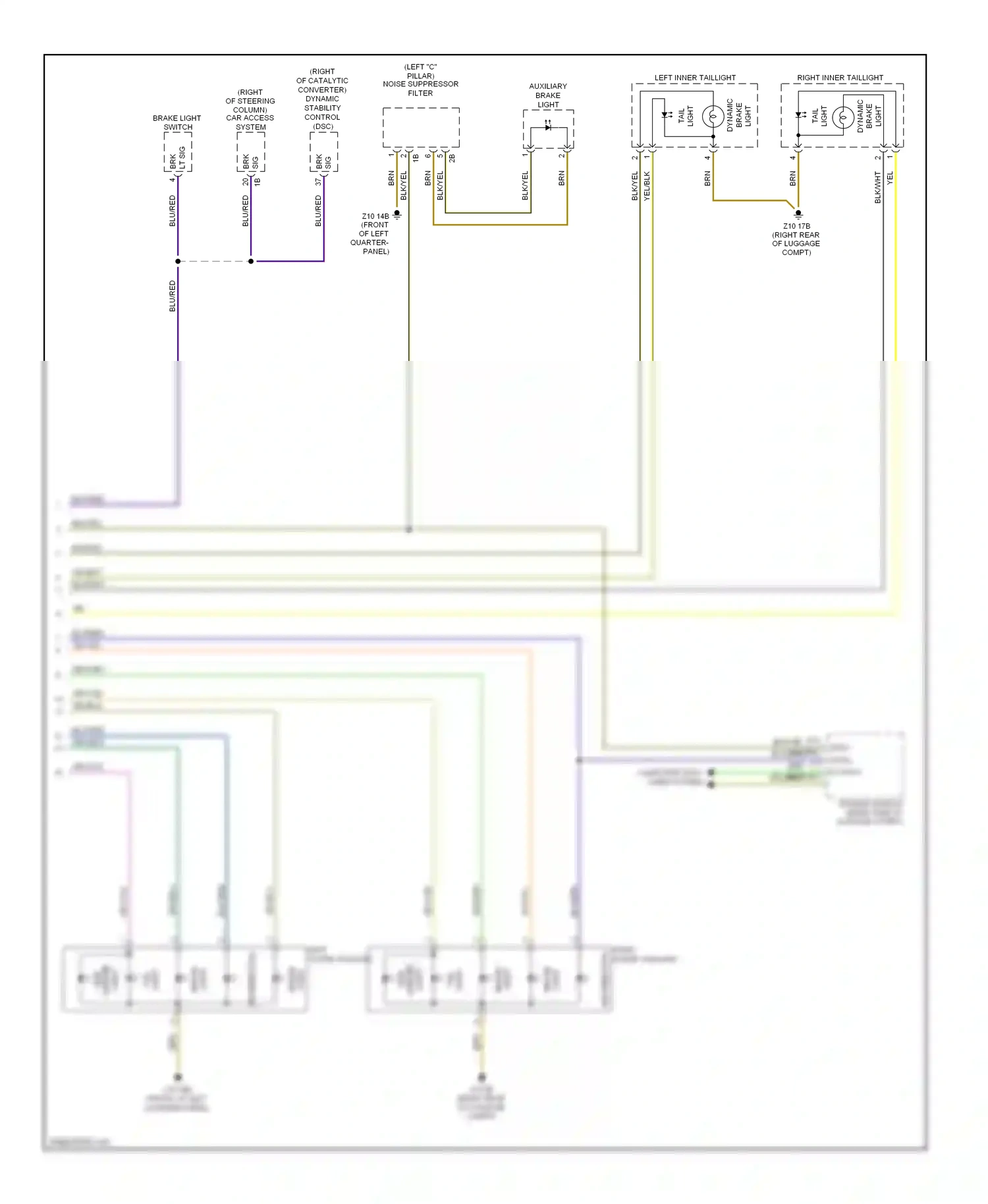 Wiring diagram left outer taillight for BMW 7 series F01/F02 (2008-2012) (1 of 1)