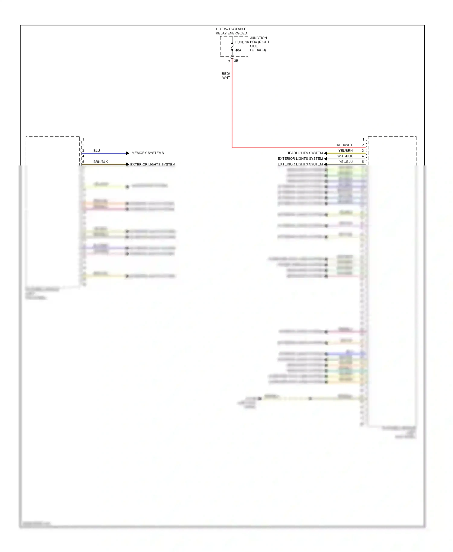 Wiring diagram memory systems for BMW 7 series F01/F02 (2008-2012) (1 of 2)