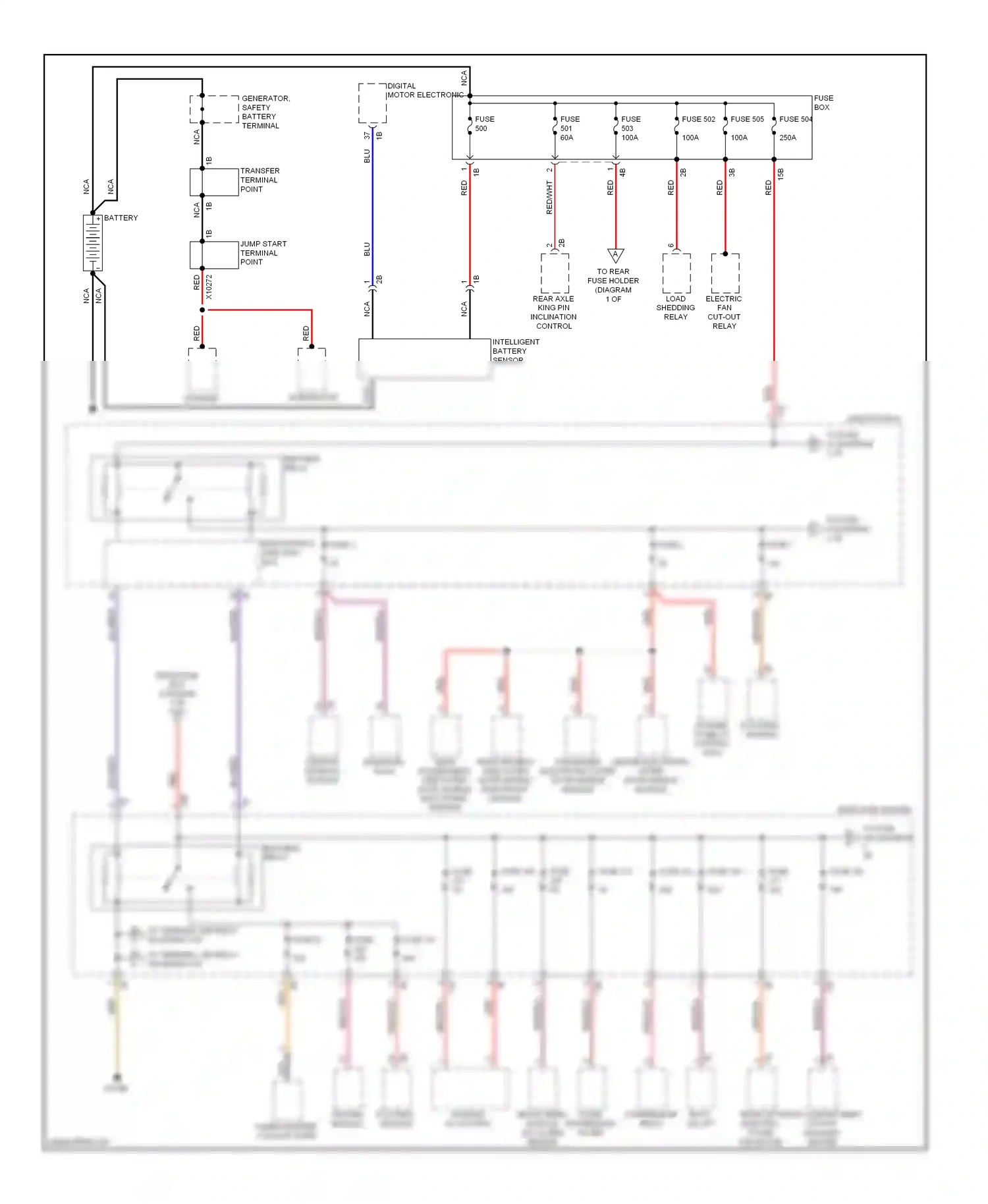 Wiring diagram passenger electronic outer door handle module for BMW 7 series F01/F02 (2008-2012) (2 of 3)