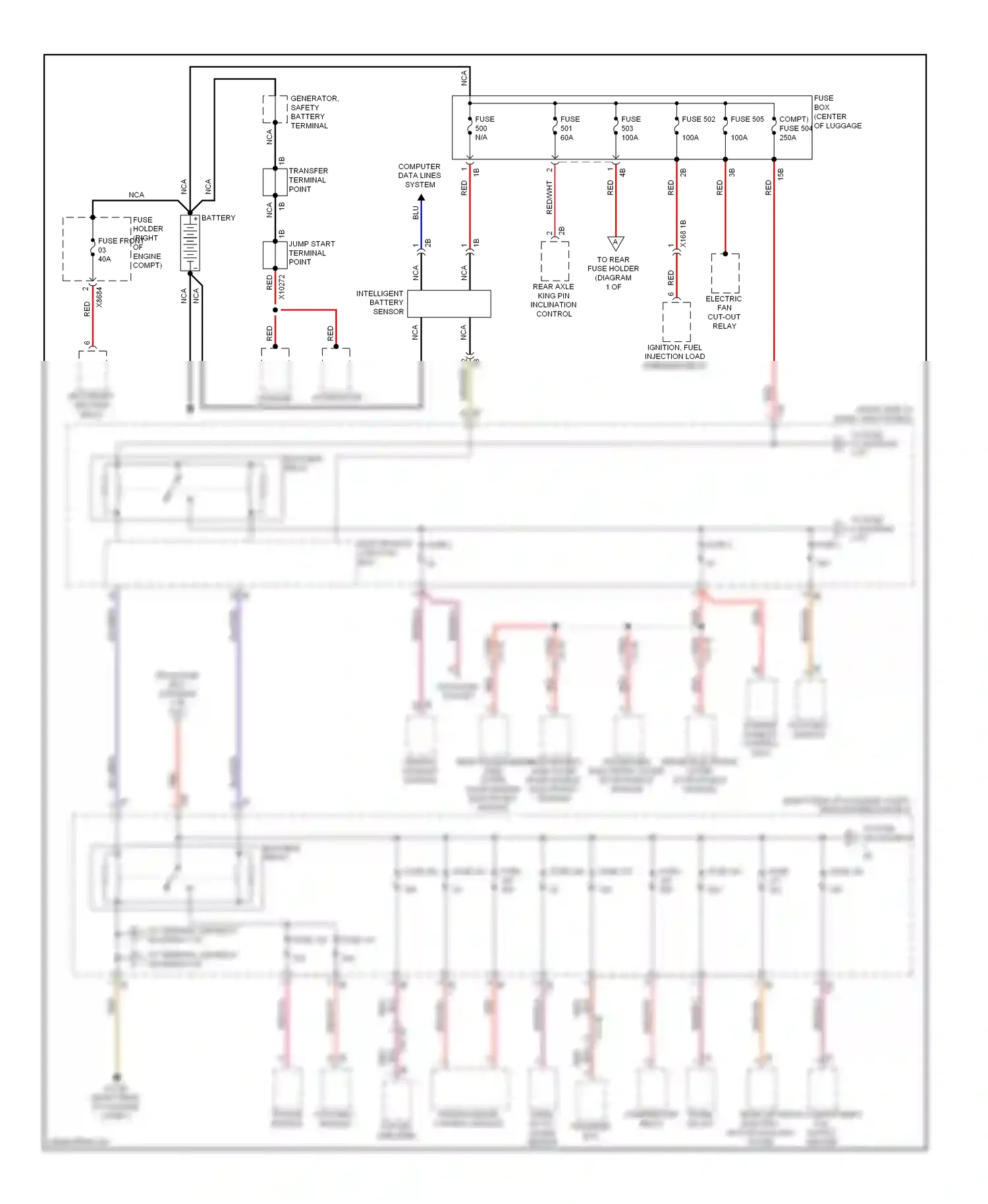 Wiring diagram passenger electronic outer door handle module for BMW 7 series F01/F02 (2008-2012) (3 of 3)