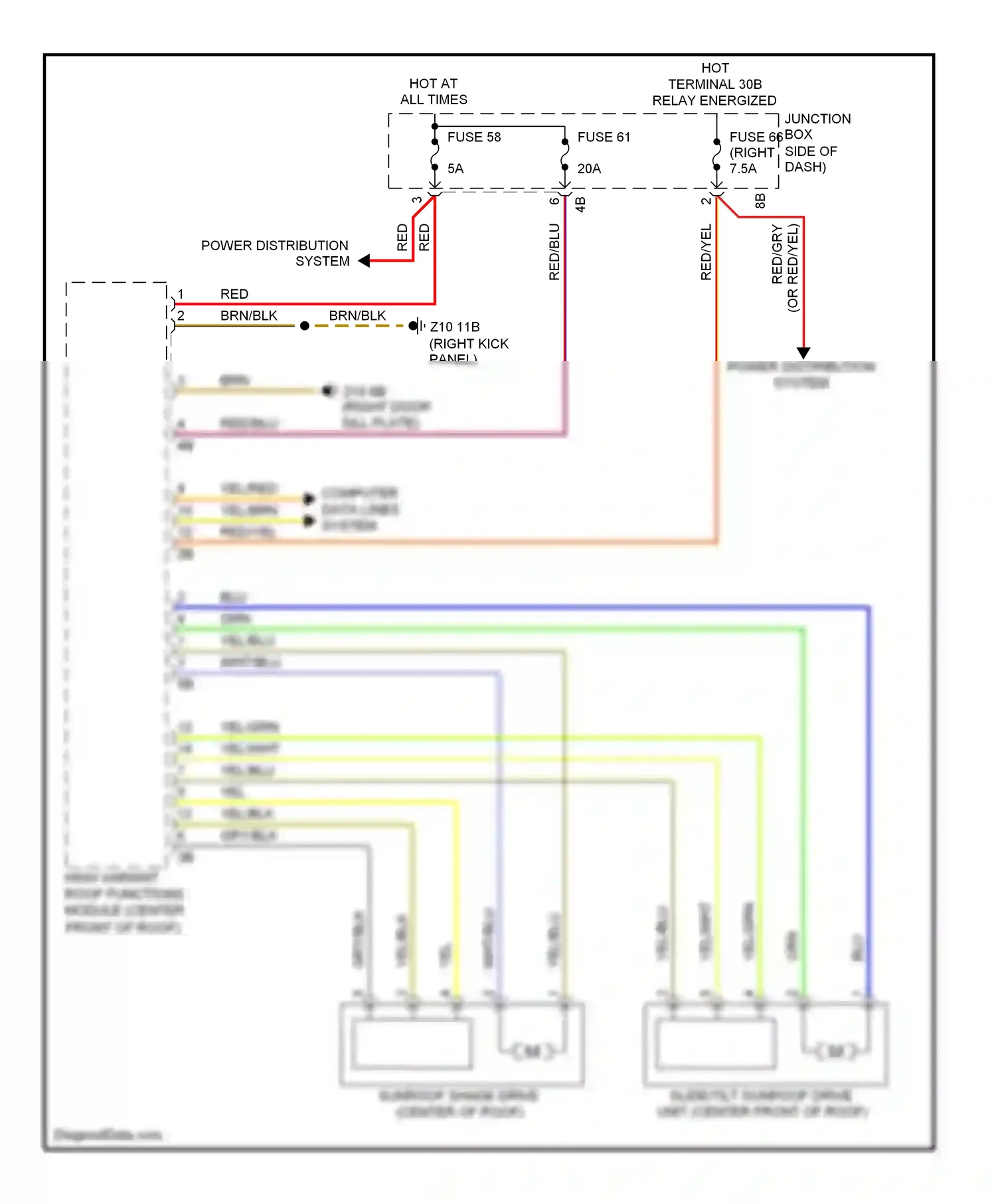 Wiring diagram power distribution system for BMW 7 series F01/F02 (2008-2012) (6 of 10)