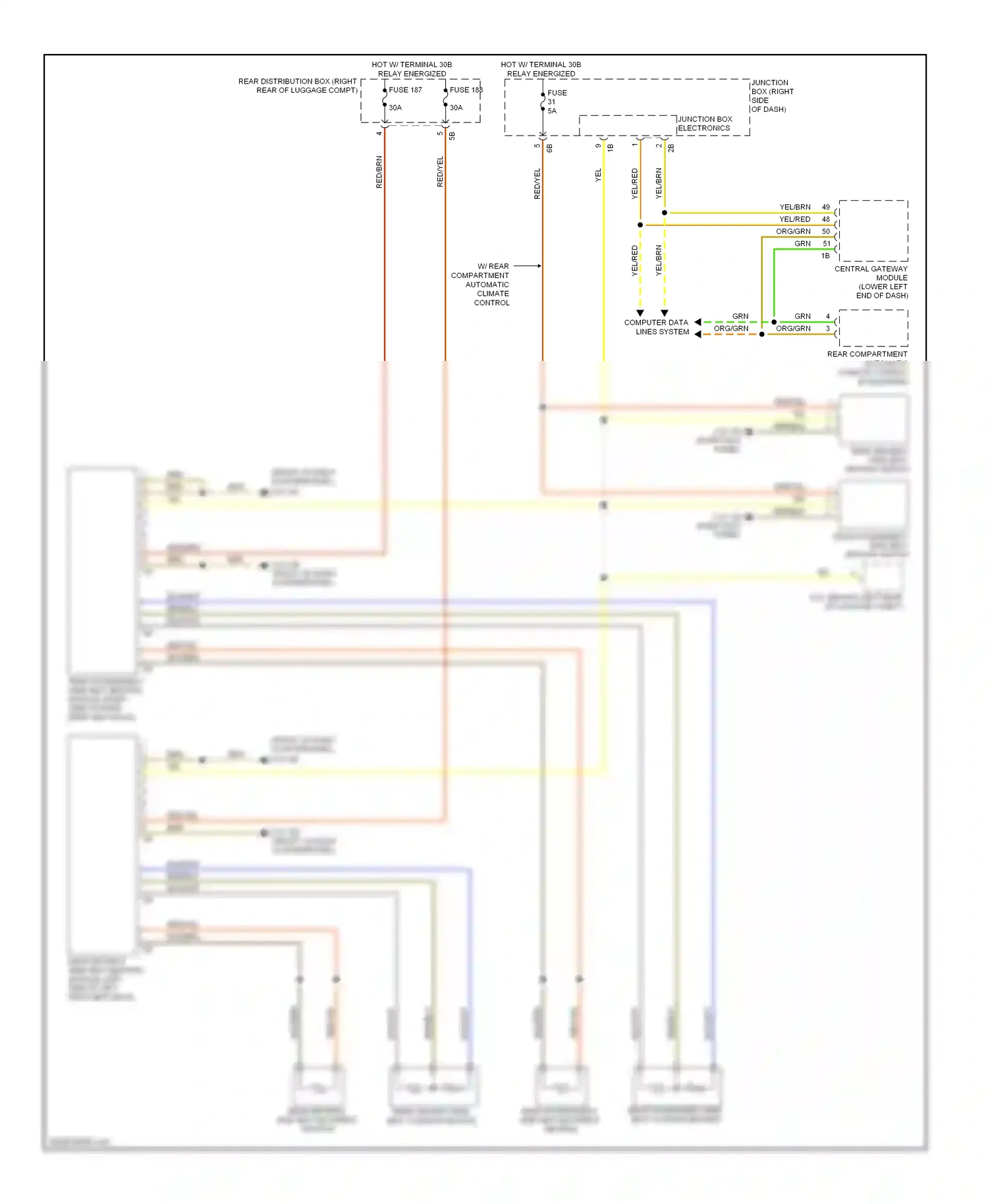 Wiring diagram rear compartment automatic for BMW 7 series F01/F02 (2008-2012) (1 of 1)