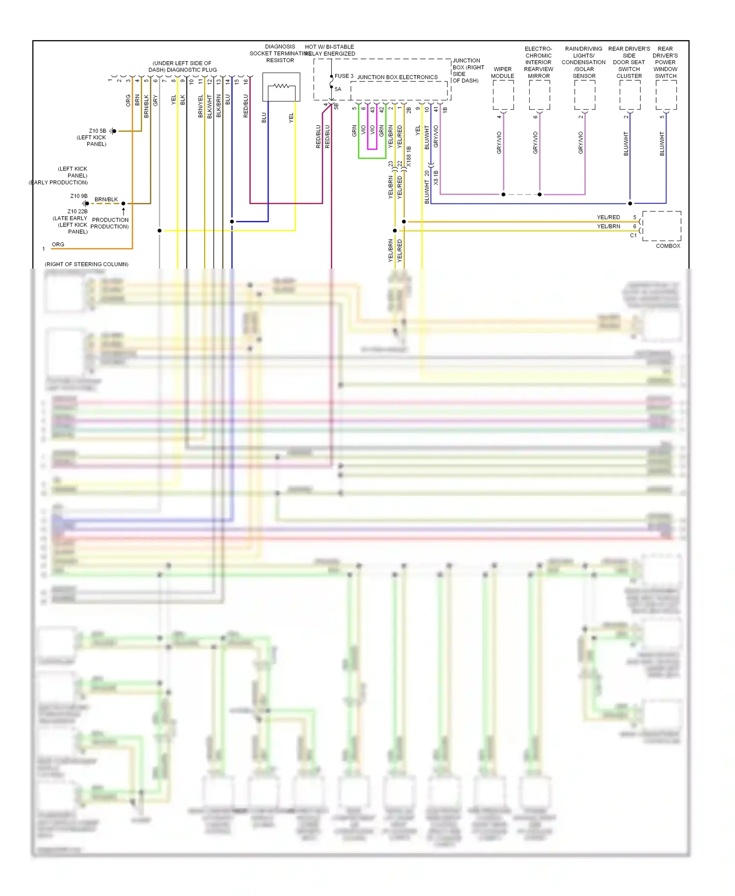 Wiring diagram rear compartment controller for BMW 7 series F01/F02 (2008-2012) (1 of 5)
