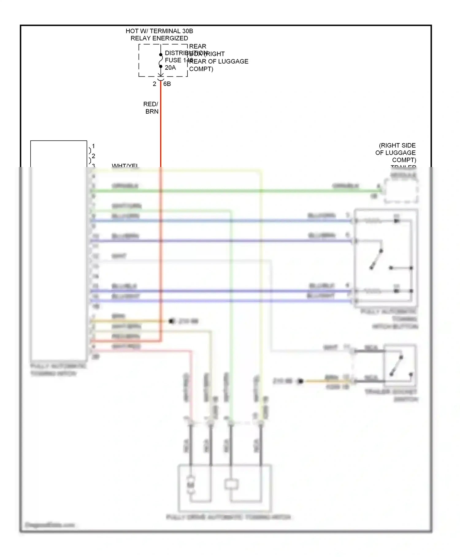 Wiring diagram trailer module for BMW 7 series F01/F02 (2008-2012) (1 of 6)