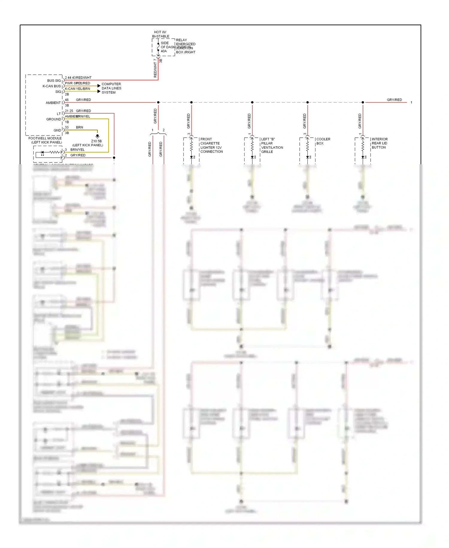 Wiring diagram w/ high variant w/ basic variant for BMW 7 series F01/F02 (2008-2012) (2 of 2)