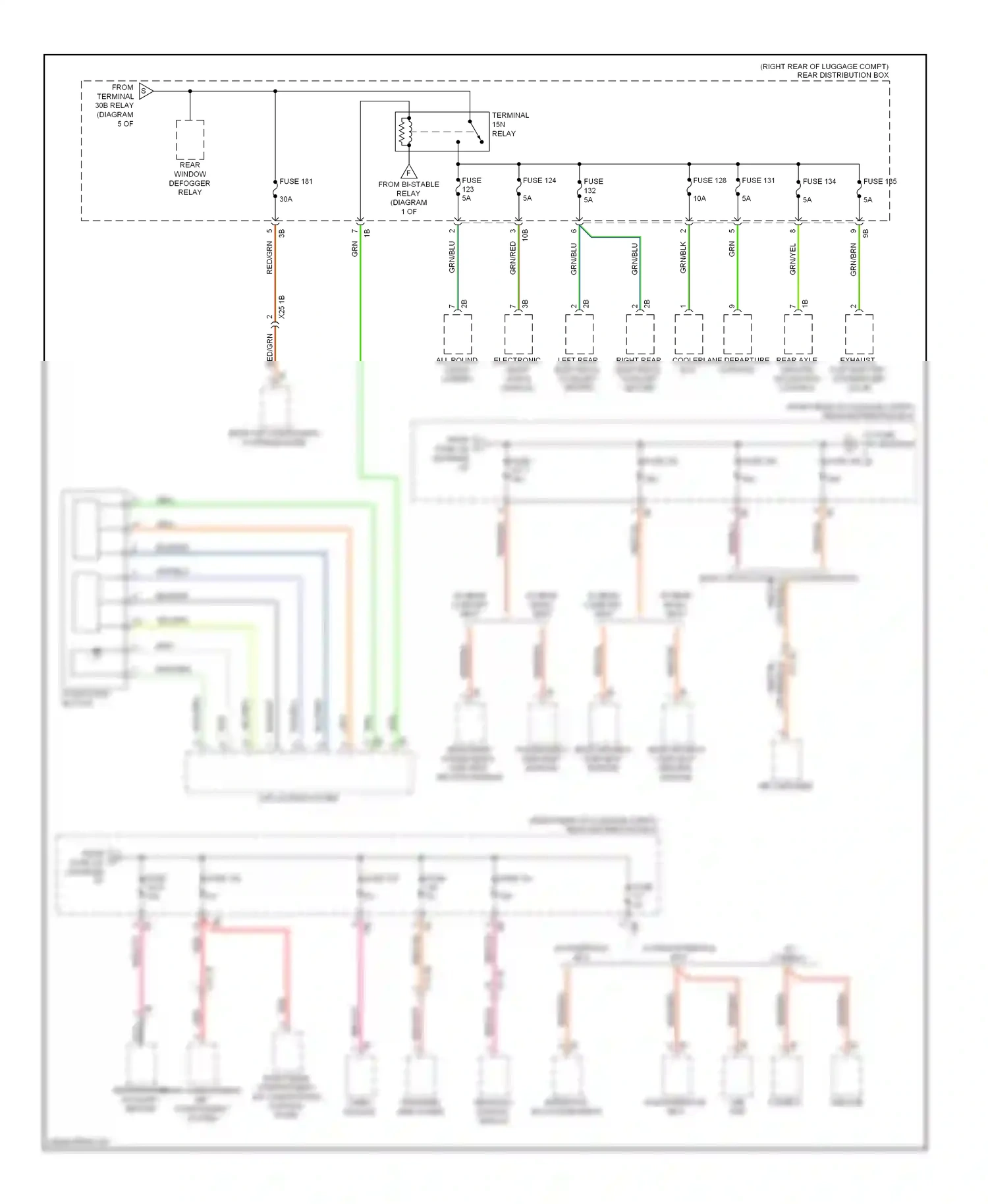 Wiring diagram w/ rear basic seat for BMW 7 series F01/F02 (2008-2012) (2 of 2)