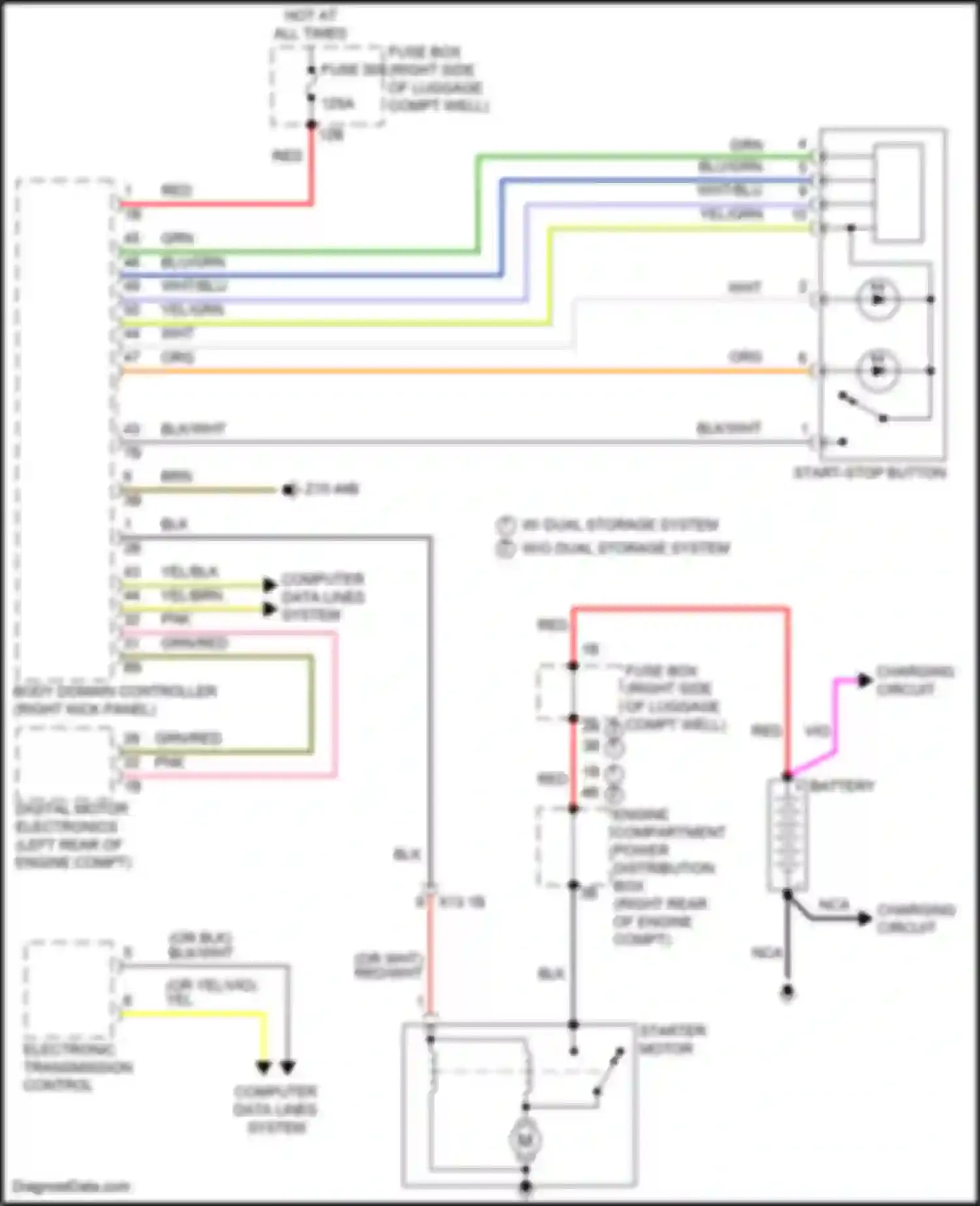 Wiring diagram electronic transmission control for BMW 7 series G11/G12 facelift (2019-2023) (6 of 6)