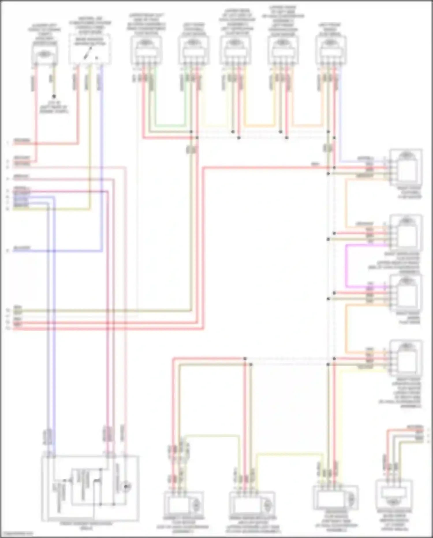 Wiring diagram heating, air conditioning system control panel audio mode for BMW 7 series G11/G12 facelift (2019-2023) (1 of 2)