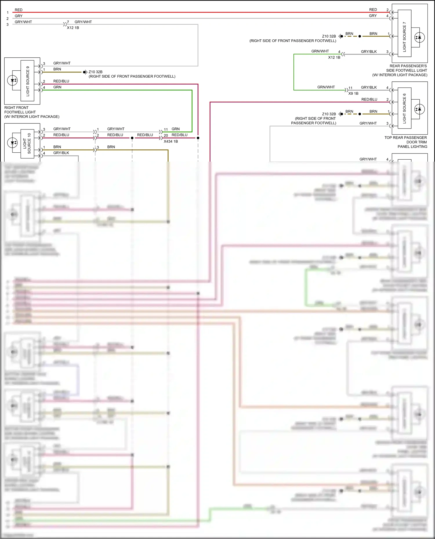 Wiring diagram light source 5 for BMW 7 series G11/G12 facelift (2019-2023) (2 of 2)