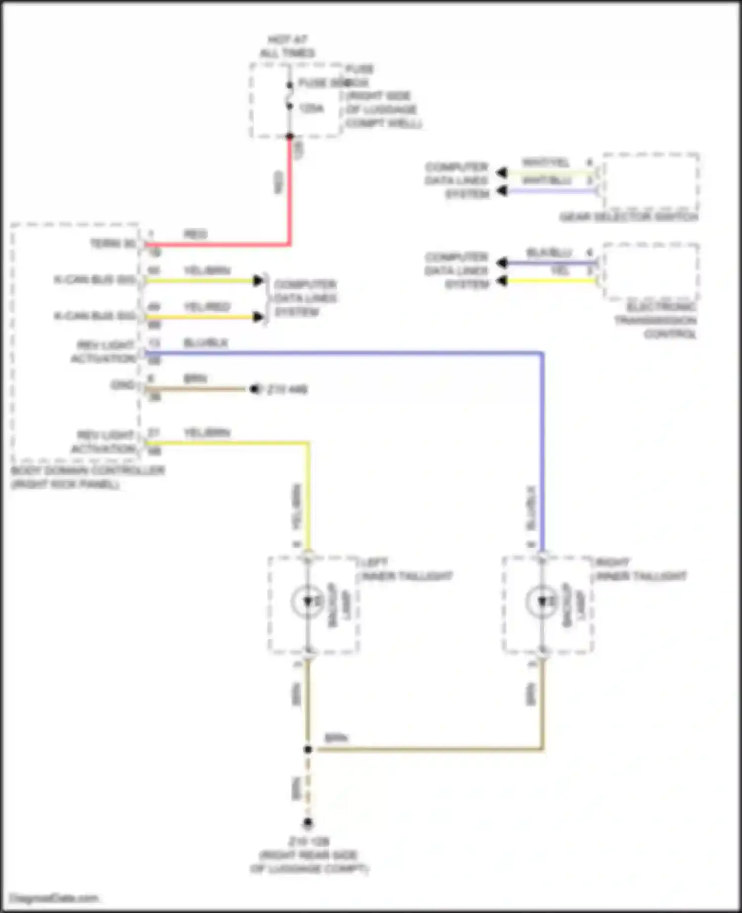 Wiring diagram rev light activation for BMW 7 series G11/G12 facelift (2019-2023) (1 of 1)
