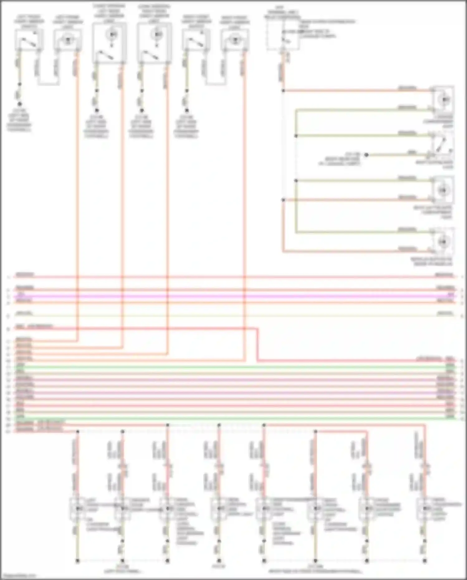 Wiring diagram right front vanity mirror light for BMW 7 series G11/G12 facelift (2019-2023) (1 of 2)