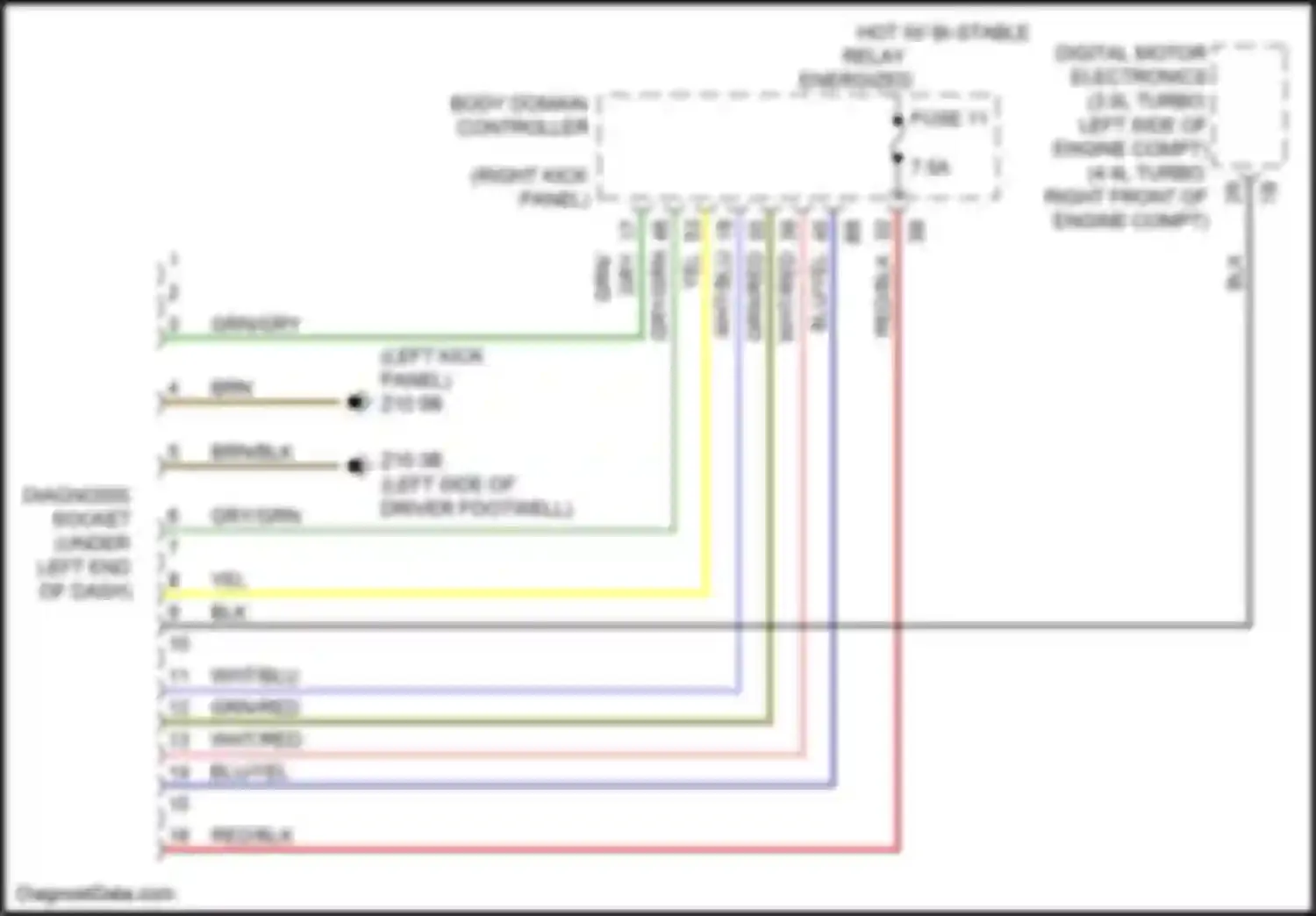 7 series BMW G11/G12 (2015-2019): Data link connector circuit