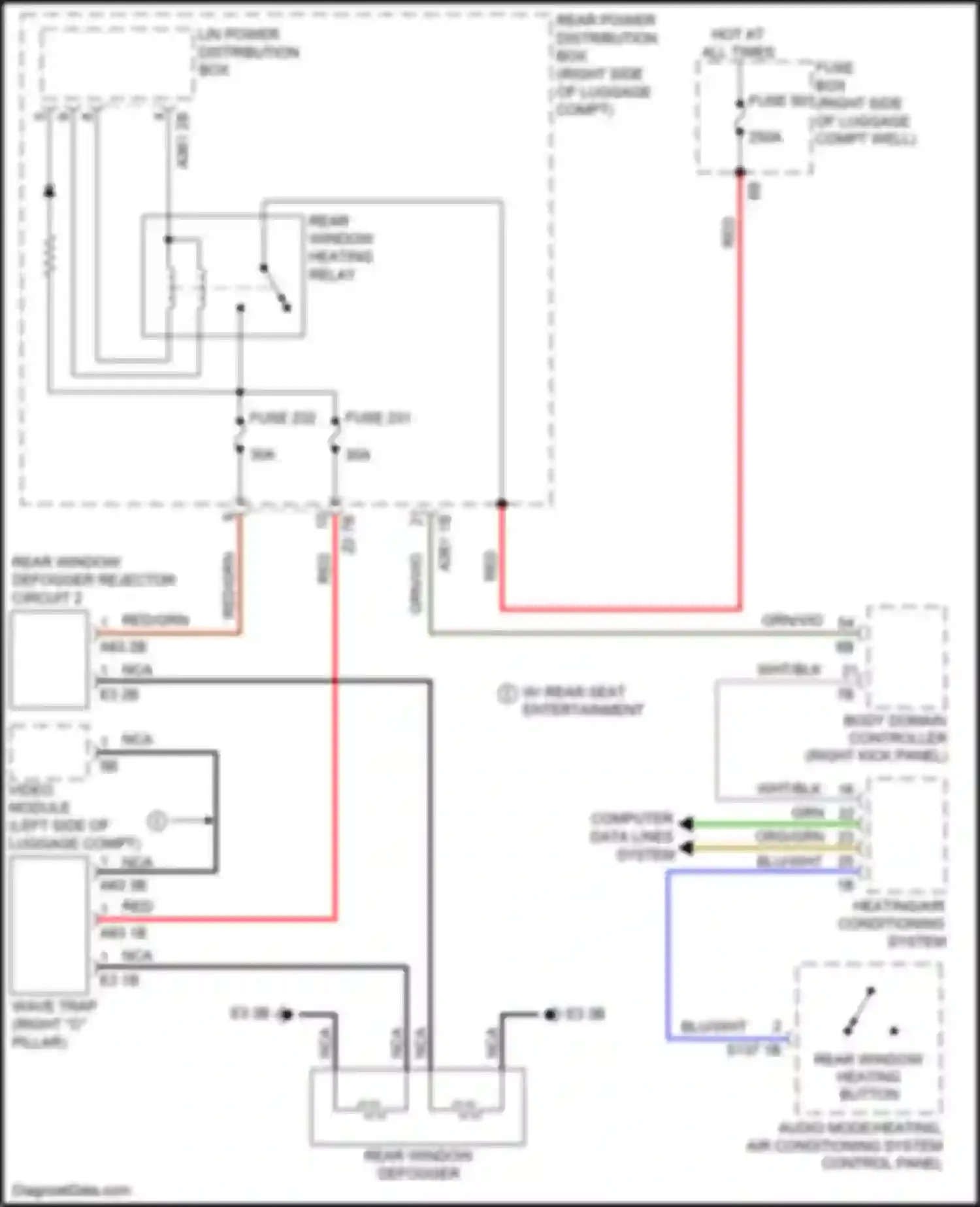 7 series BMW G11/G12 (2015-2019): Rear defogger circuit