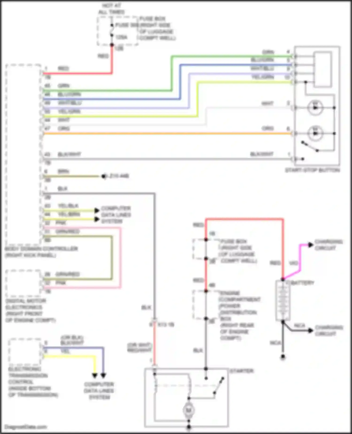 Wiring diagram digital motor electronics for BMW 7 series G11/G12 (2015-2019) (10 of 13)