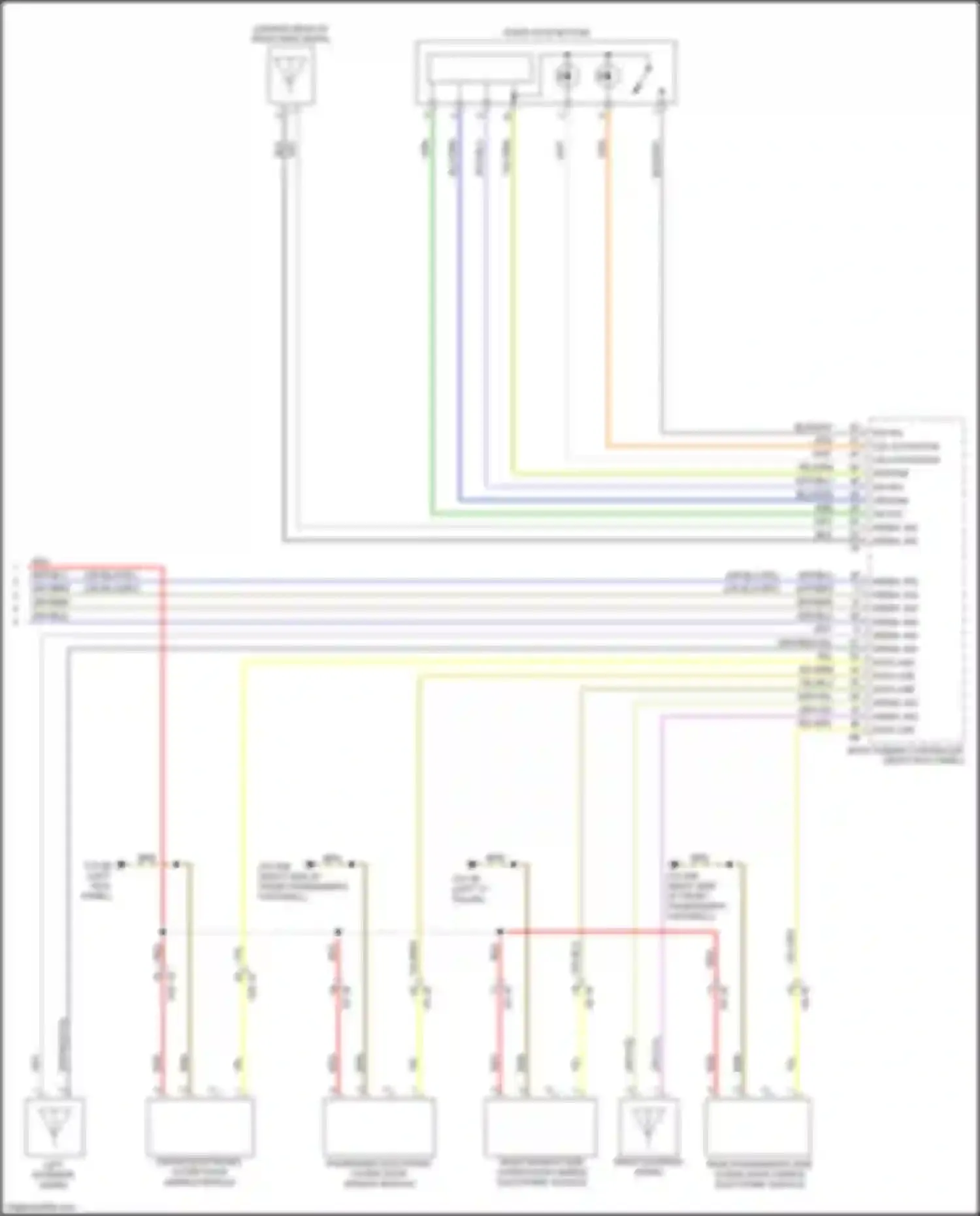 Wiring diagram rear passenger's side outer door handle electronic module for BMW 7 series G11/G12 (2015-2019) (1 of 2)