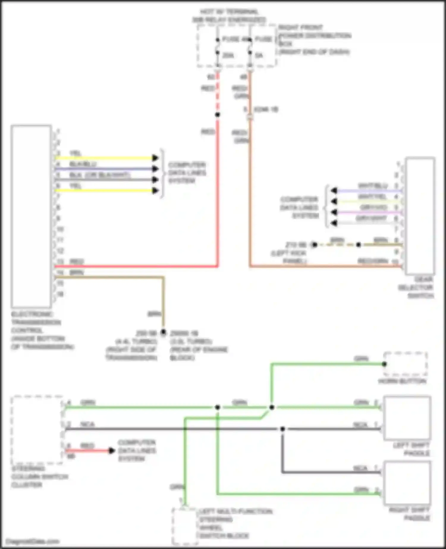 Wiring diagram right shift paddle for BMW 7 series G11/G12 (2015-2019) (1 of 3)