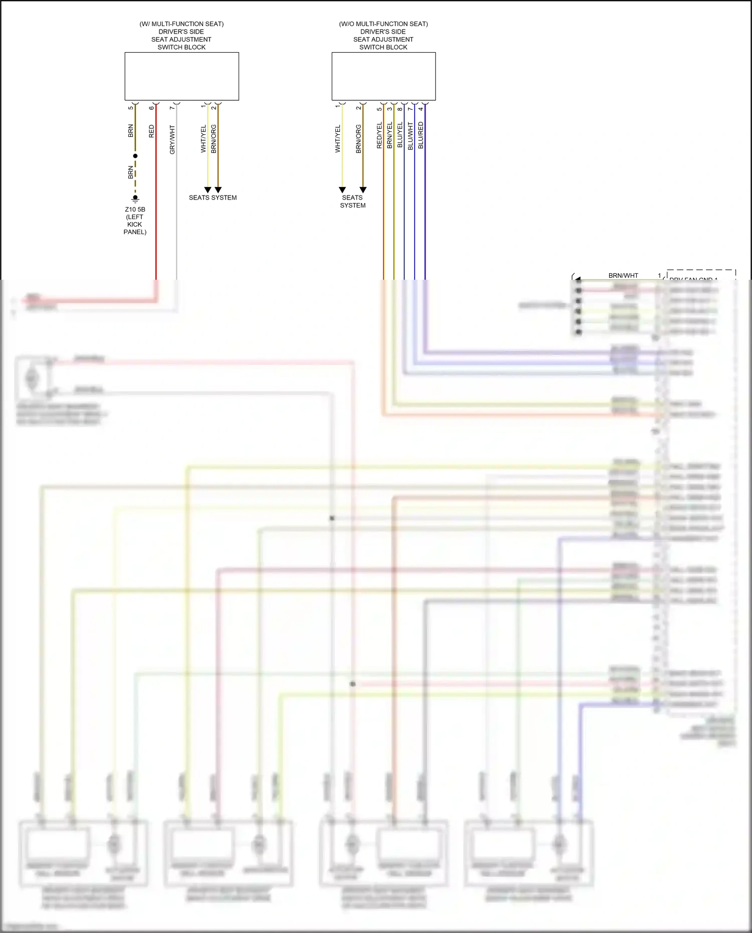 Wiring diagram w/ multi- function seat for BMW 7 series G11/G12 (2015-2019) (2 of 5)