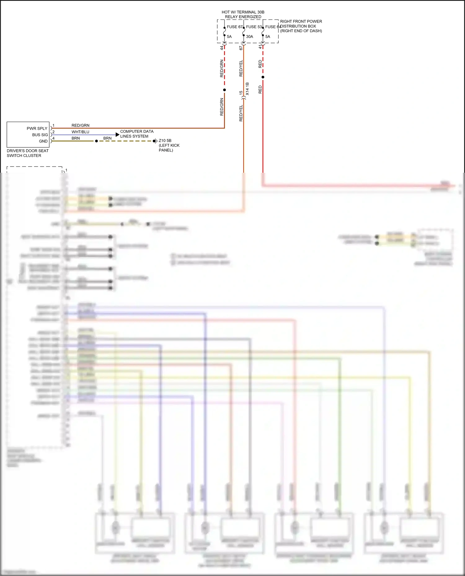 Wiring diagram w/ multi- function seat for BMW 7 series G11/G12 (2015-2019) (1 of 5)