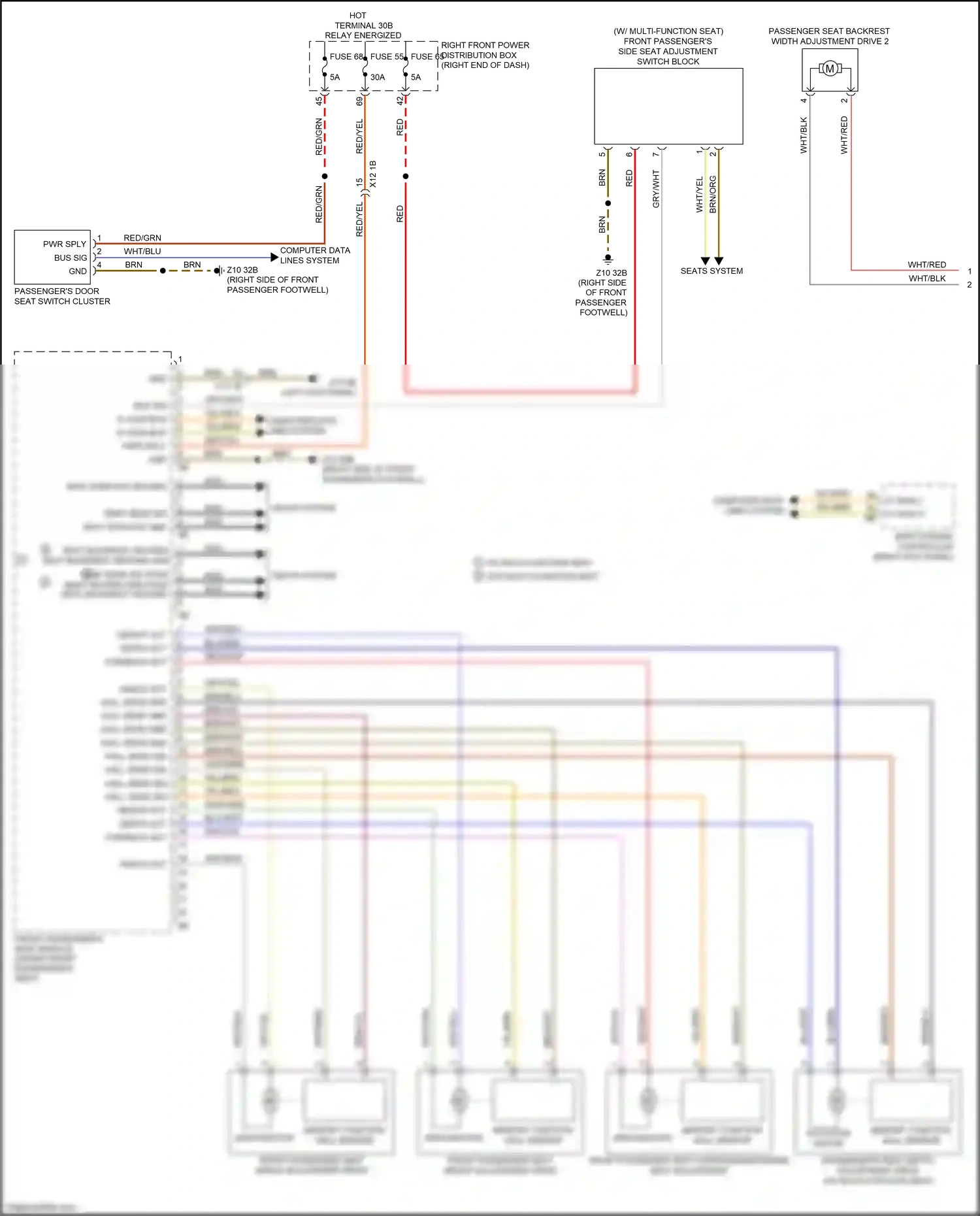 Wiring diagram w/ multi- function seat for BMW 7 series G11/G12 (2015-2019) (4 of 5)