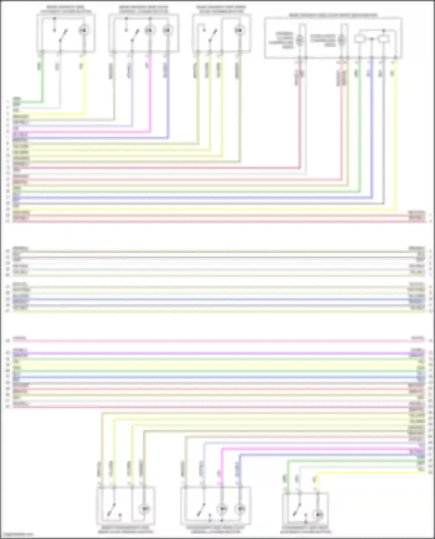 Wiring diagram rear driver's side door central locking button for BMW 7 series G70 (2022-2024) (1 of 2)