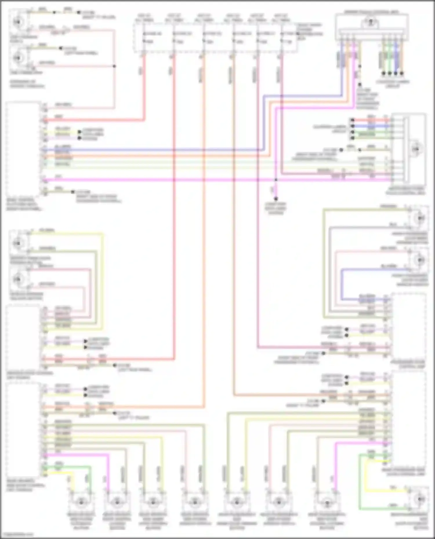 Wiring diagram rear driver's side inner door opening button for BMW 7 series G70 (2022-2024) (2 of 3)