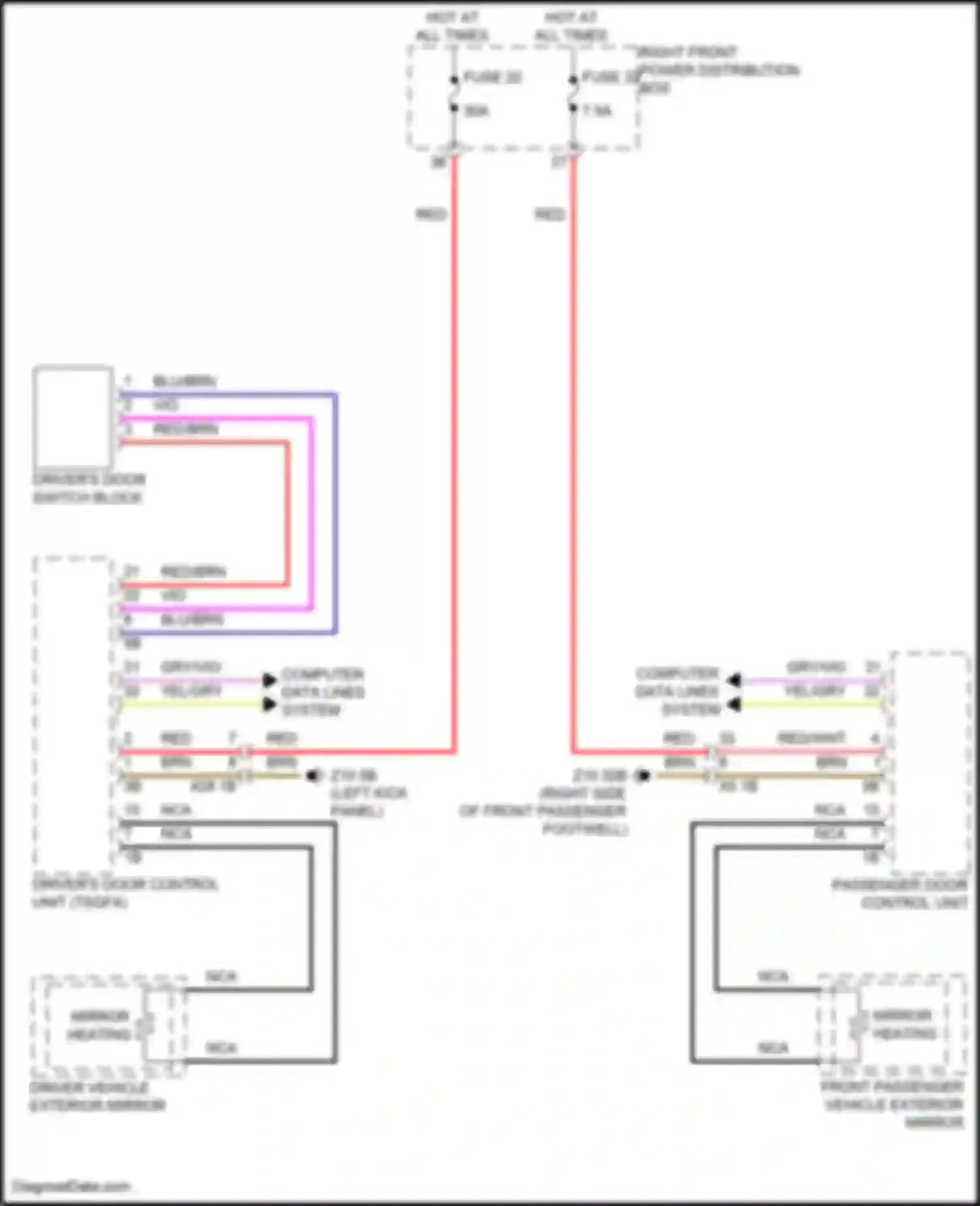 Wiring diagram right front power distribution box for BMW 7 series G70 (2022-2024) (4 of 64)