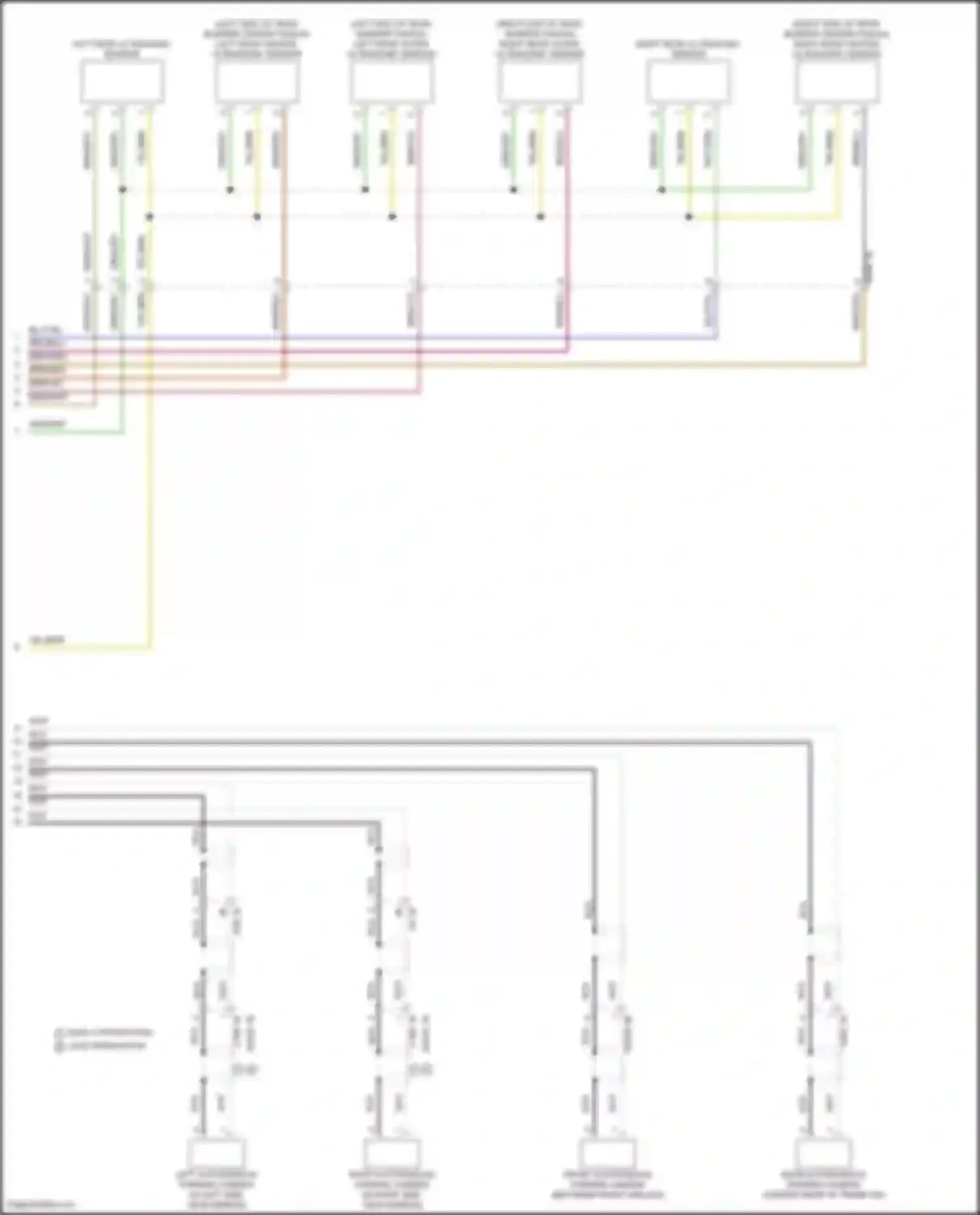 Wiring diagram right rear ultrasonic sensor for BMW 7 series G70 (2022-2024) (2 of 2)