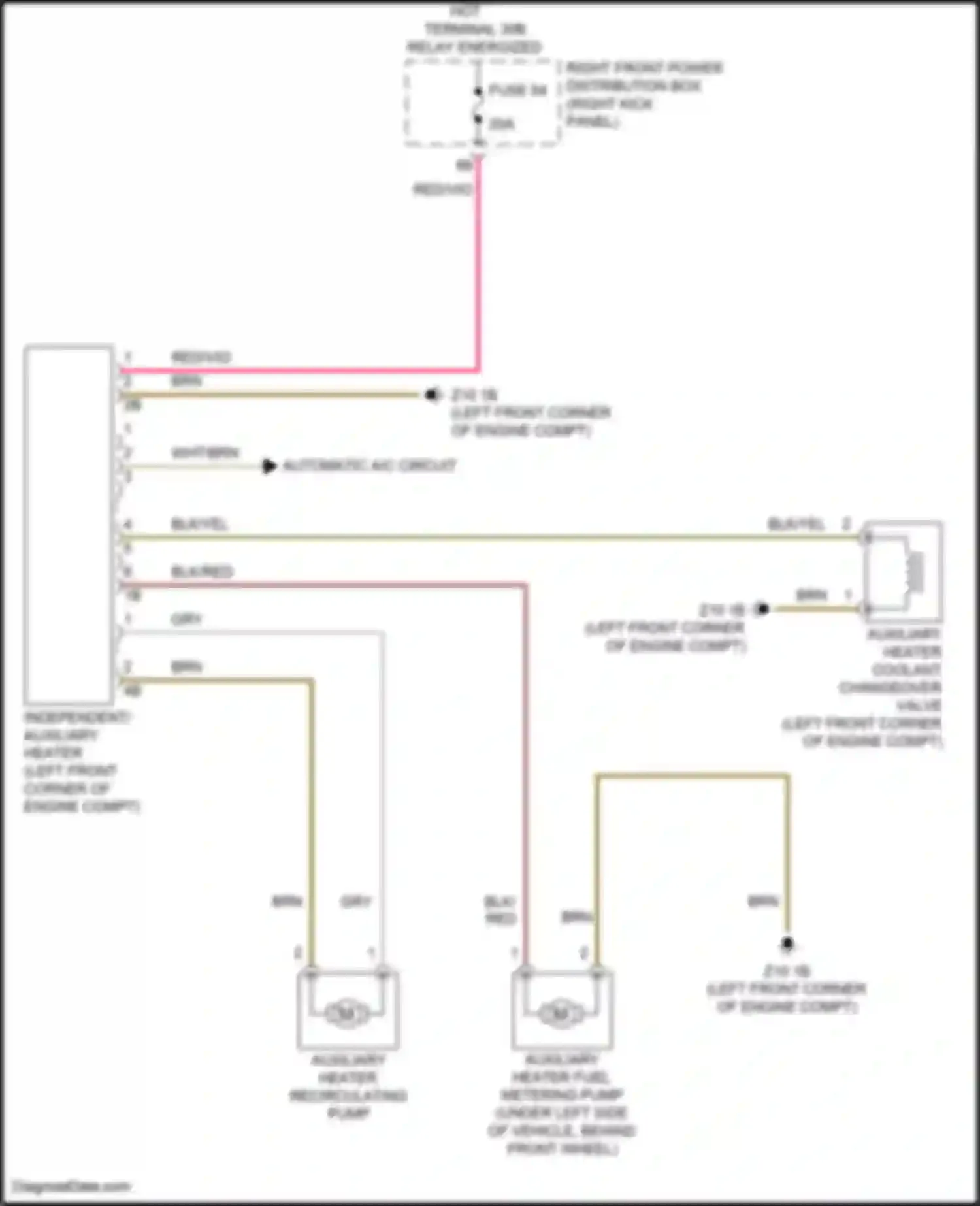 Wiring diagram auxiliary heater recirculating pump for BMW 8 series Gran Coupe G16 facelift (2022-2024) (1 of 1)