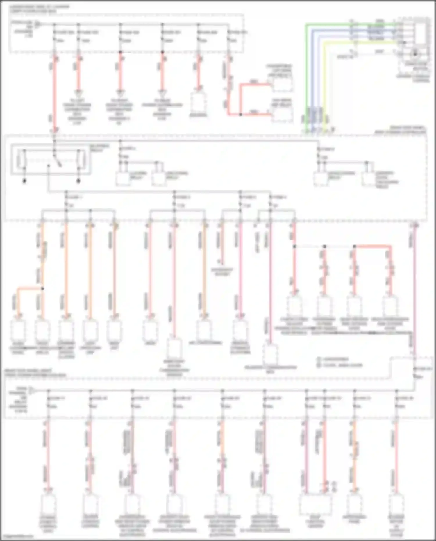 Wiring diagram front passenger door power window drive w/ control electronics for BMW 8 series Gran Coupe G16 facelift (2022-2024) (5 of 7)