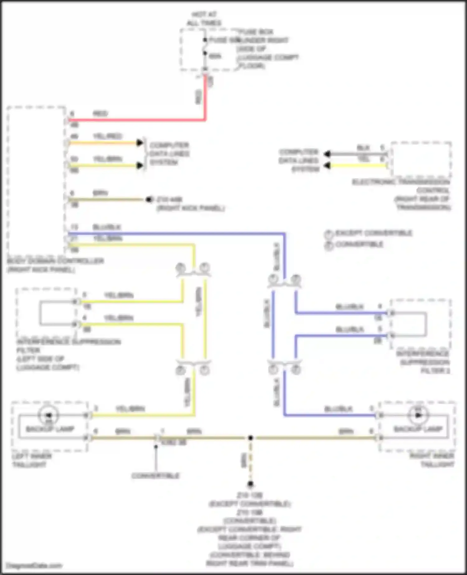 Wiring diagram interference suppression filter for BMW 8 series Gran Coupe G16 facelift (2022-2024) (1 of 6)