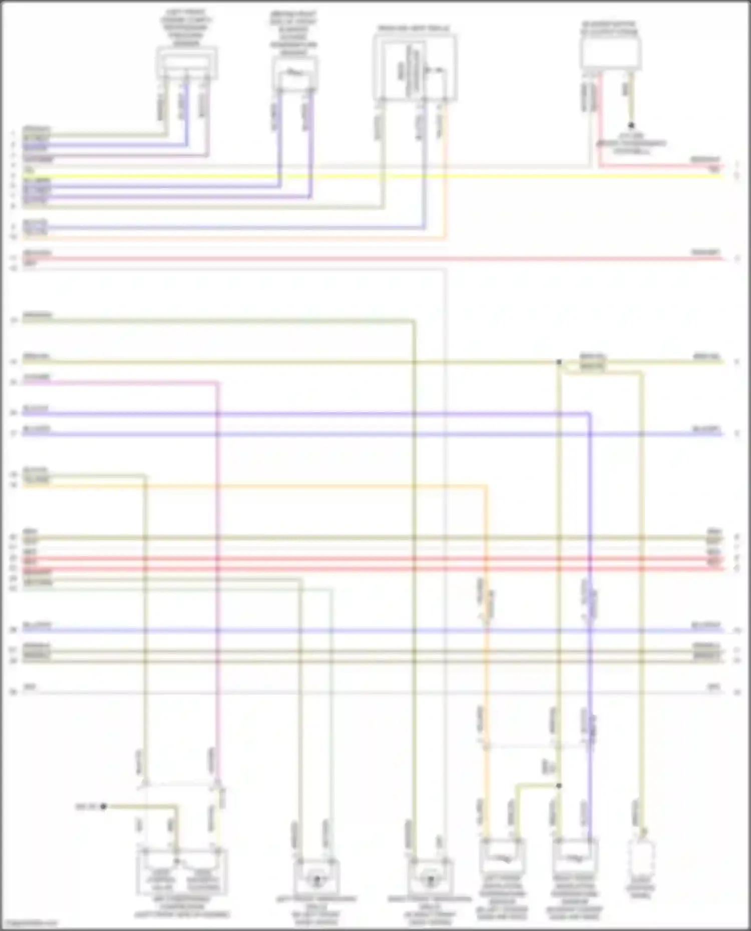 Wiring diagram left front ventilation temperature sensor for BMW 8 series Gran Coupe G16 facelift (2022-2024) (1 of 2)