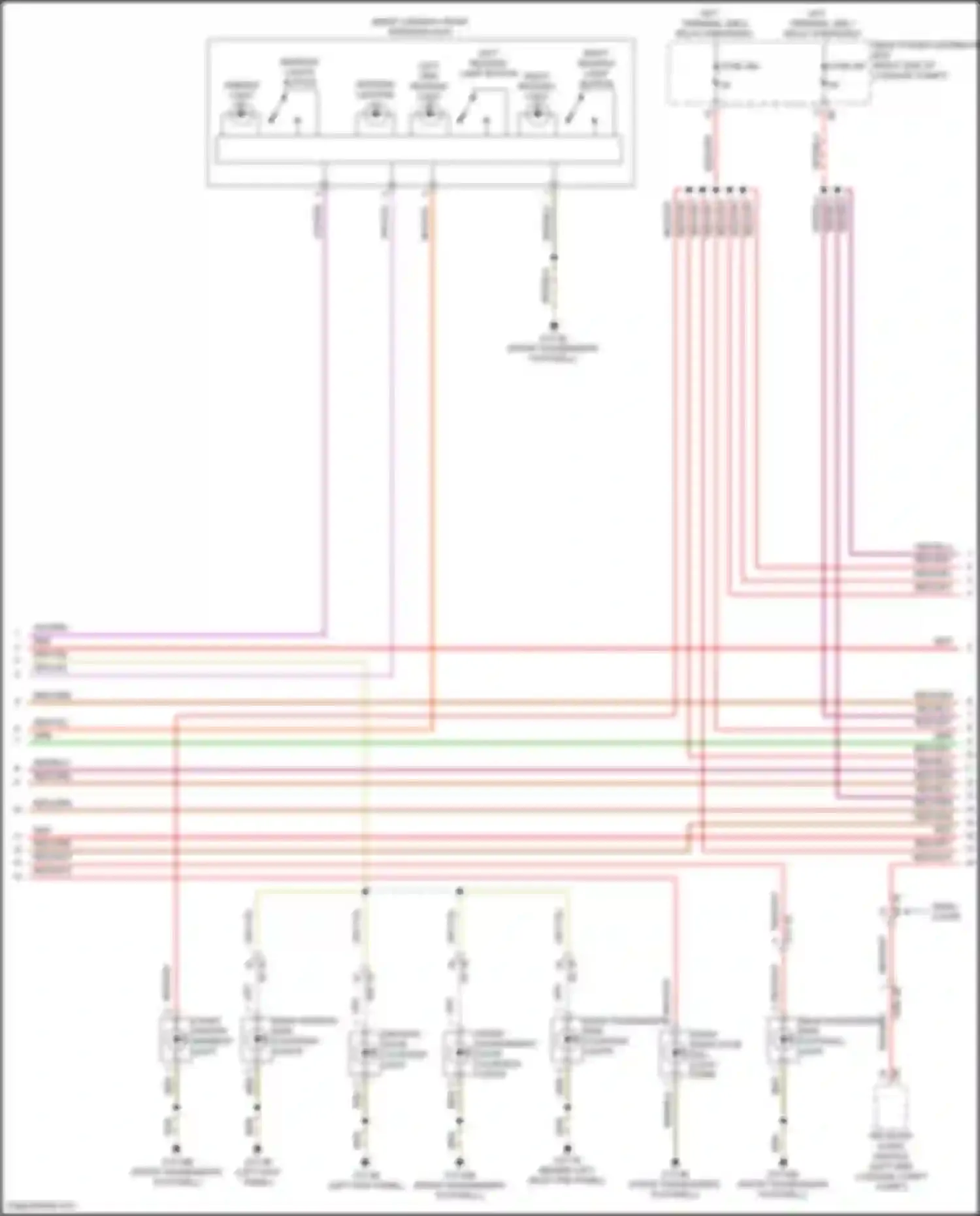 Wiring diagram left reading lamp button for BMW 8 series Gran Coupe G16 facelift (2022-2024) (2 of 2)