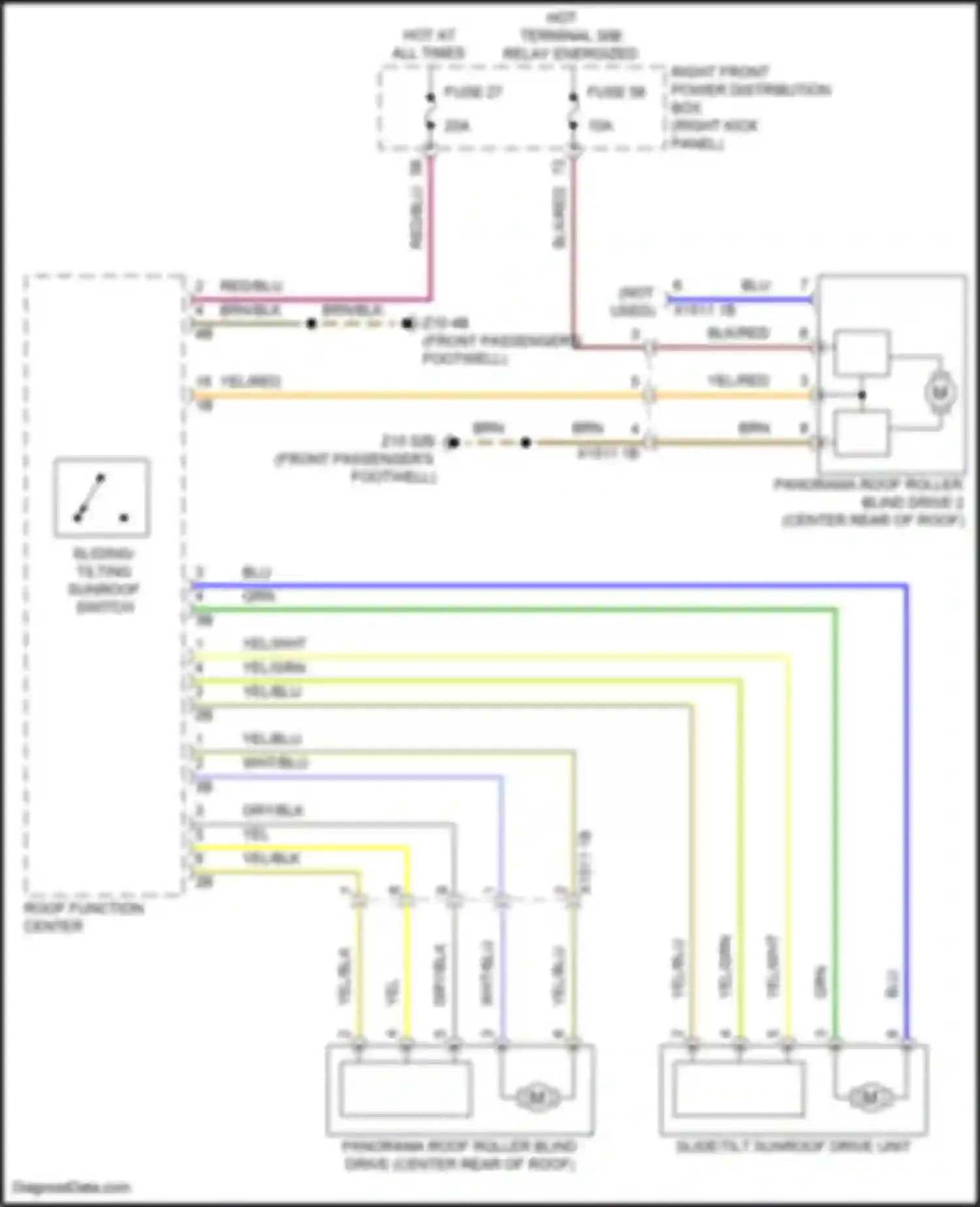 Wiring diagram right front power distribution box for BMW 8 series Gran Coupe G16 facelift (2022-2024) (36 of 57)
