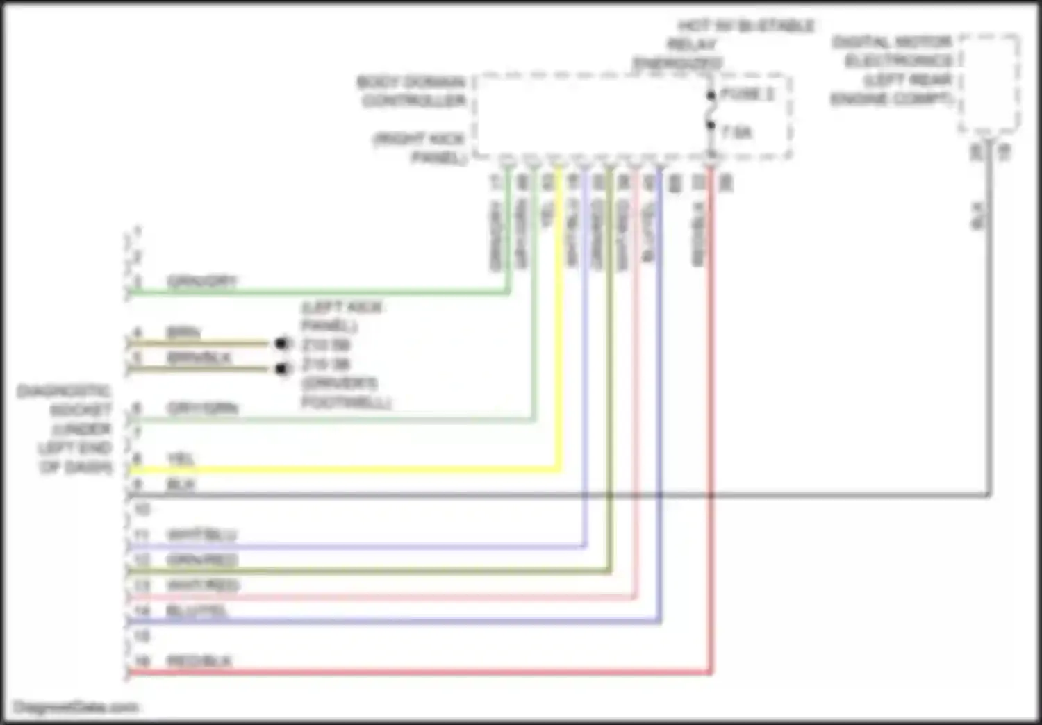 8 series Gran Coupe BMW G16 (2018-2022): Data link connector circuit