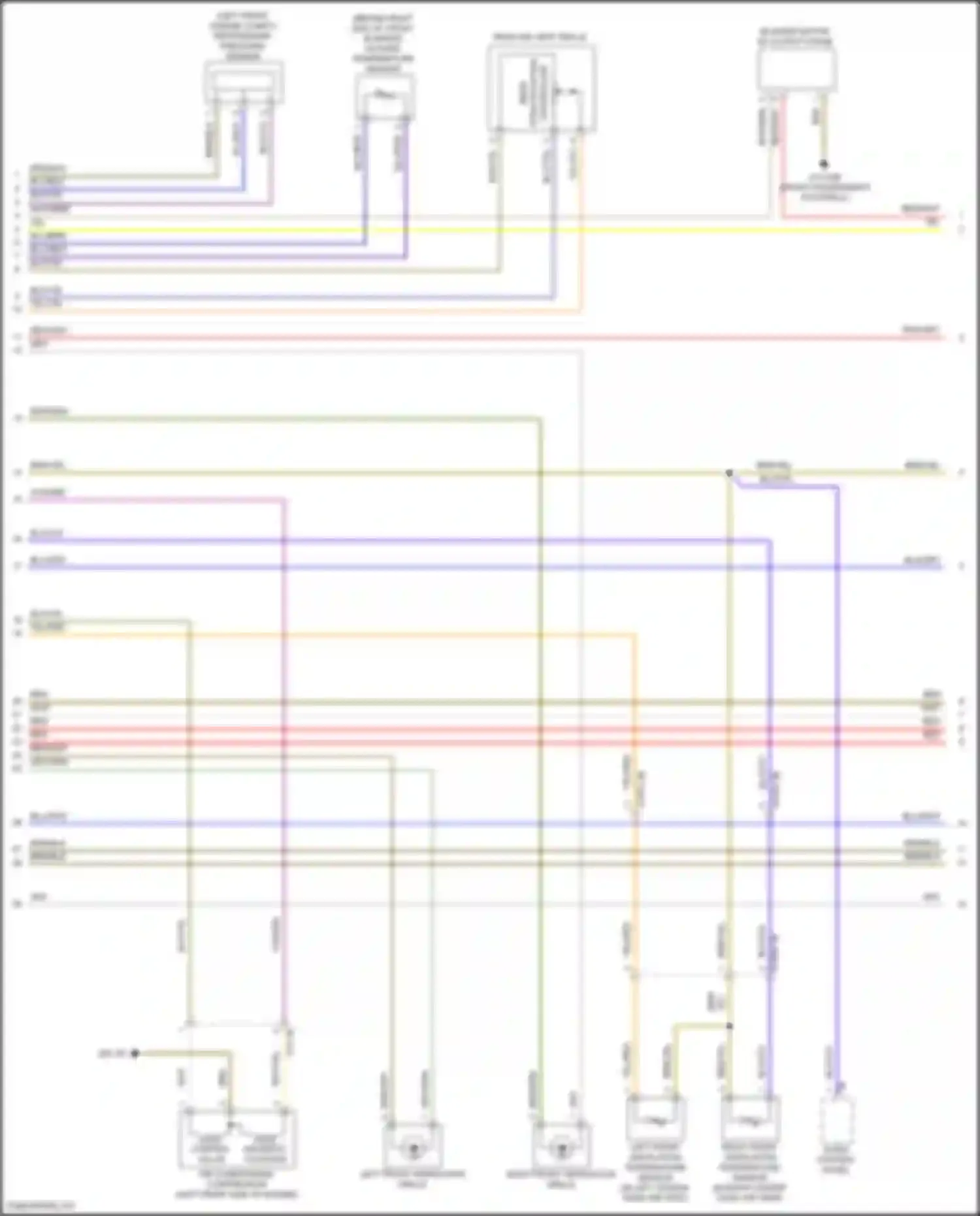Wiring diagram left front ventilation temperature sensor for BMW 8 series Gran Coupe G16 (2018-2022) (1 of 2)