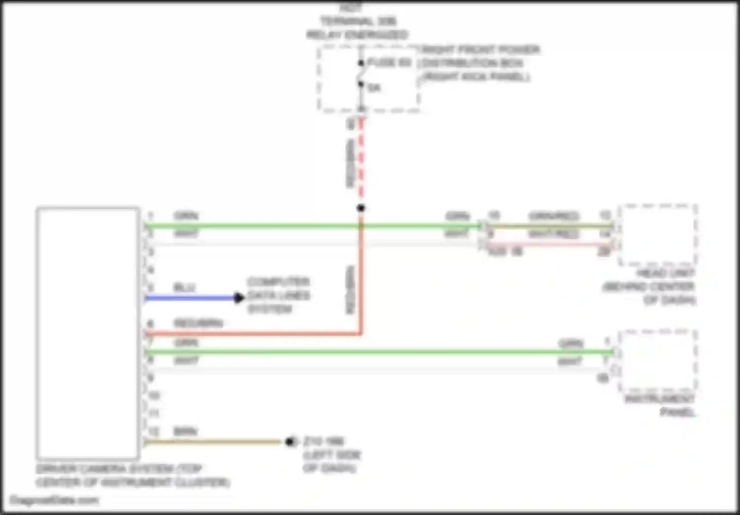 8 series BMW G14/G15 facelift (2022-2024): Driver camera circuit