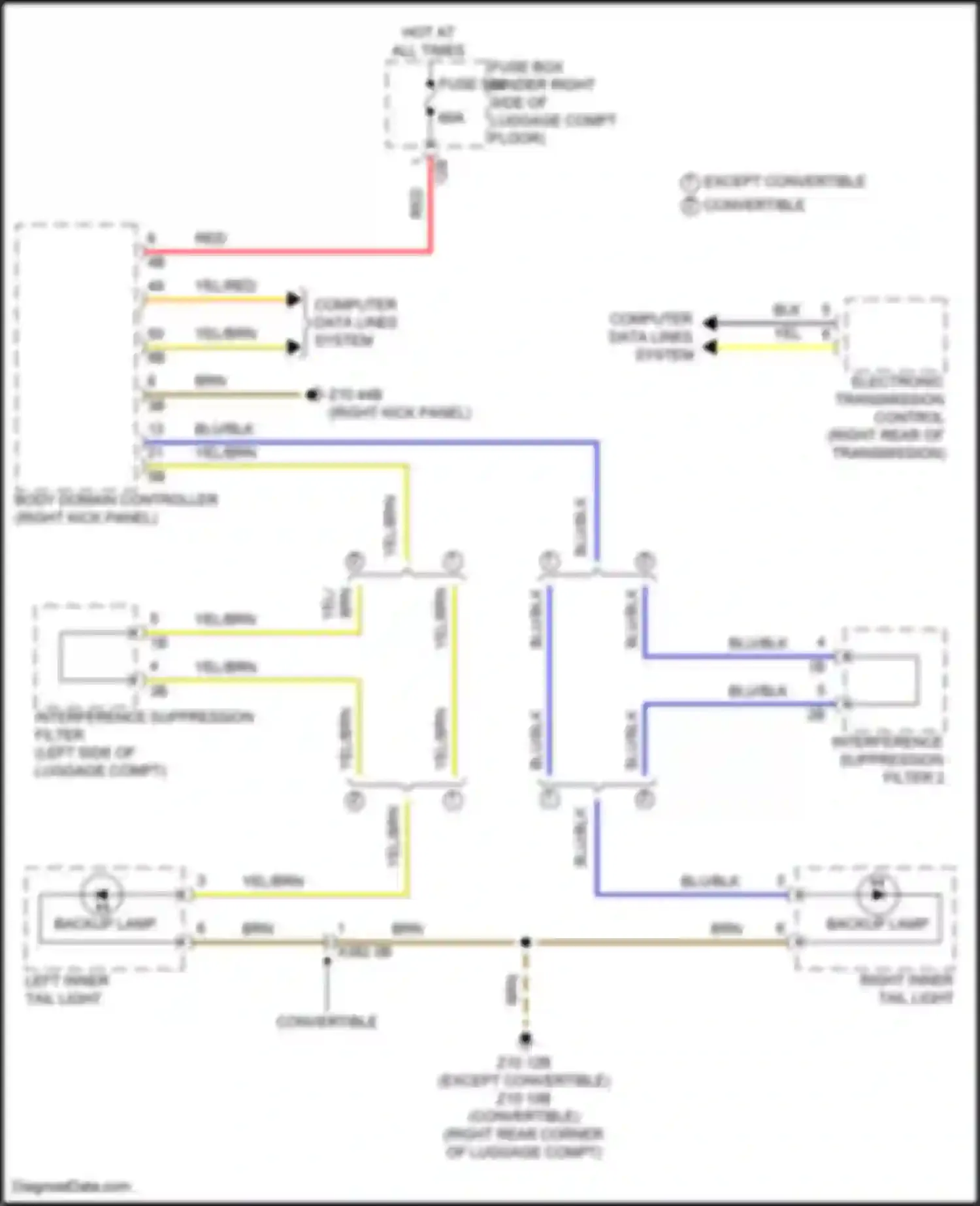 Wiring diagram backup lamp for BMW 8 series G14/G15 facelift (2022-2024) (1 of 3)