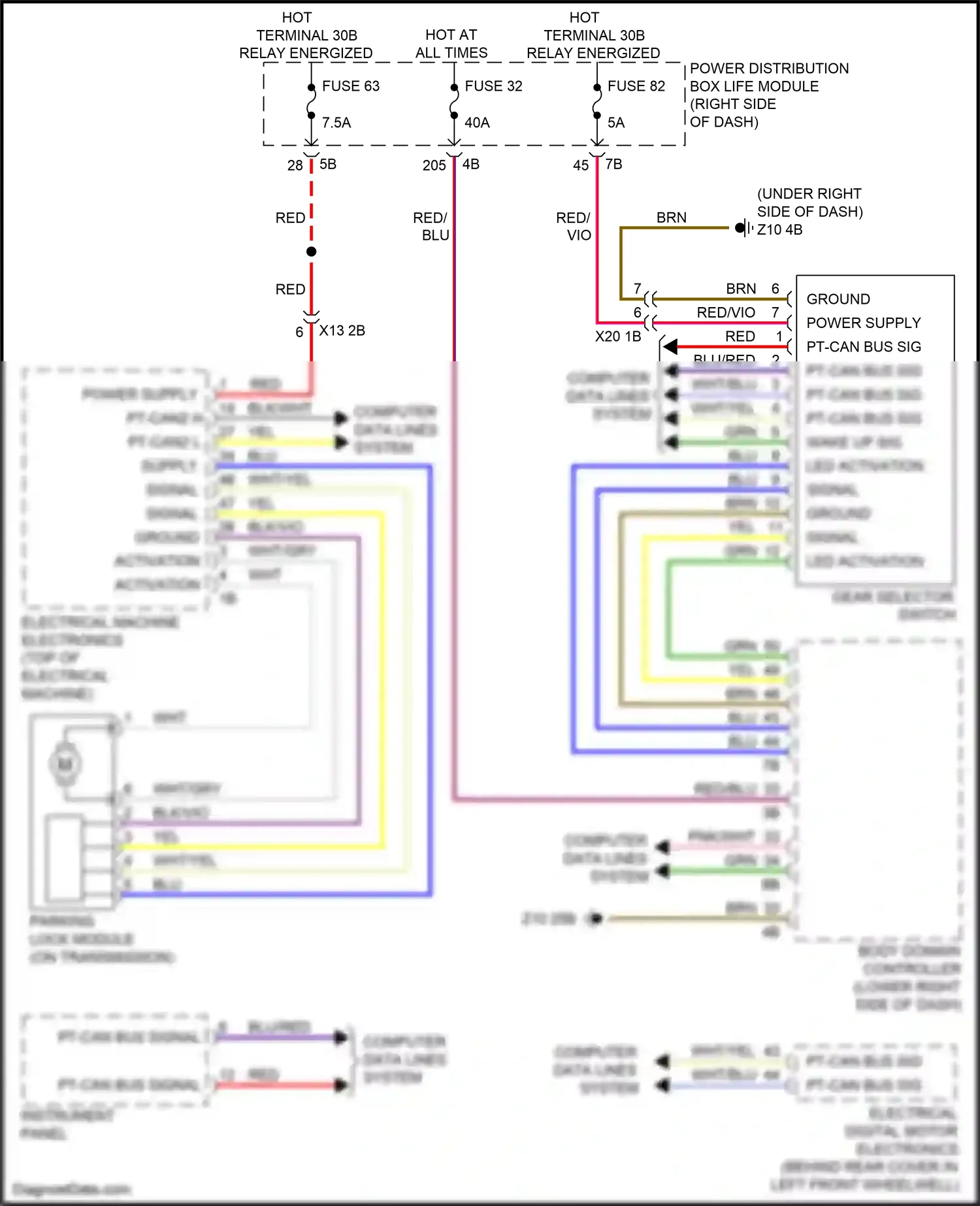 BMW i3 I01 facelift (2017-2023) computer data lines system wiring diagram  (48 of 62)