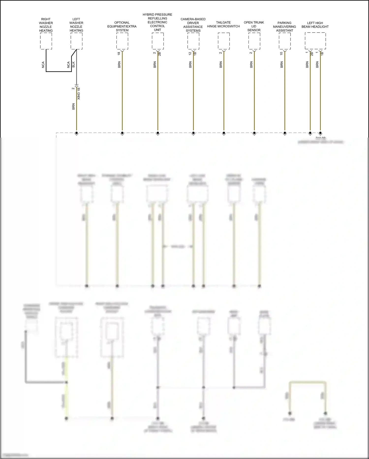 BMW i3 I01 facelift (2017-2023) tailgate hinge microswitch wiring diagram  (2 of 3)