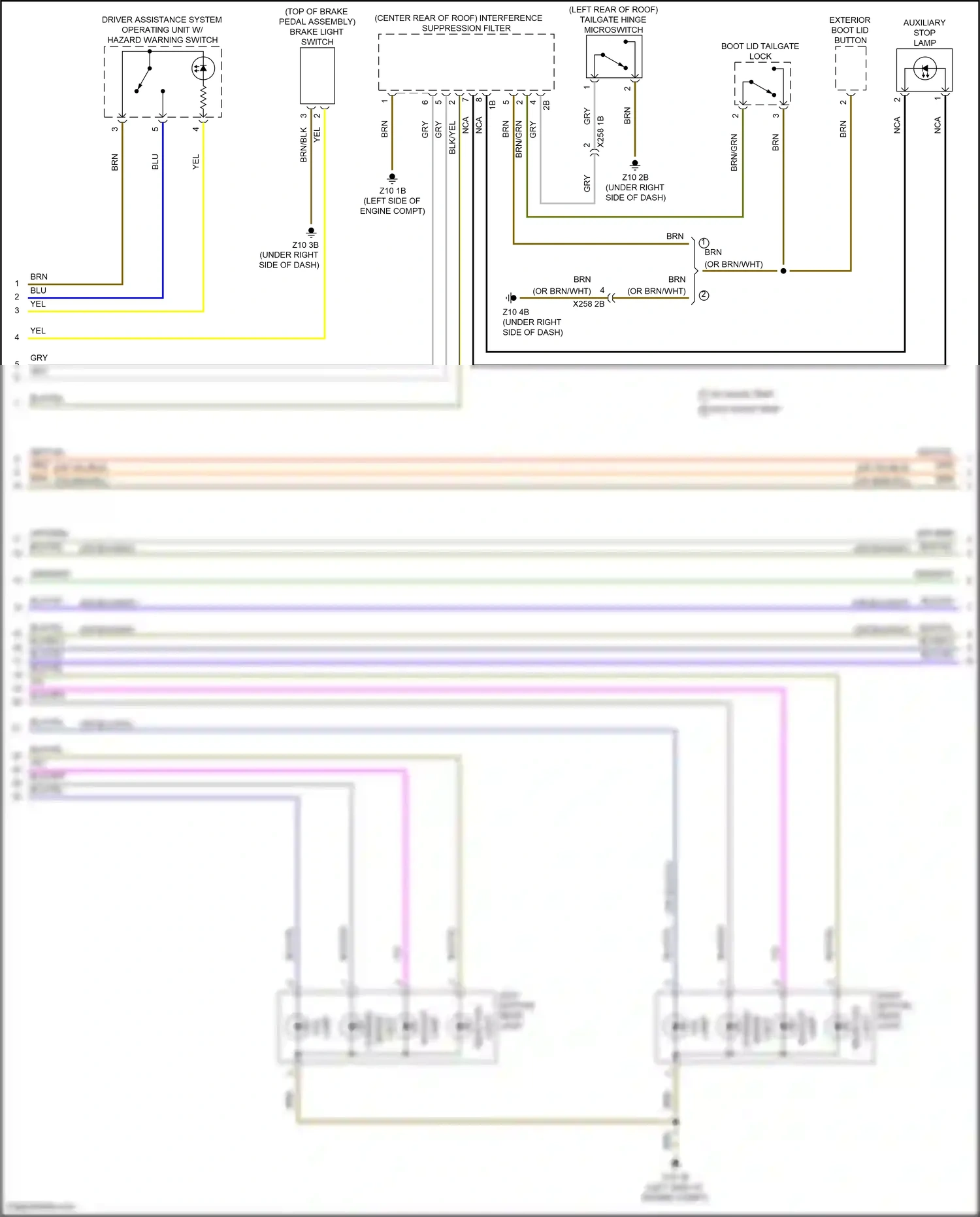 BMW i3 I01 facelift (2017-2023) tailgate hinge microswitch wiring diagram  (1 of 3)