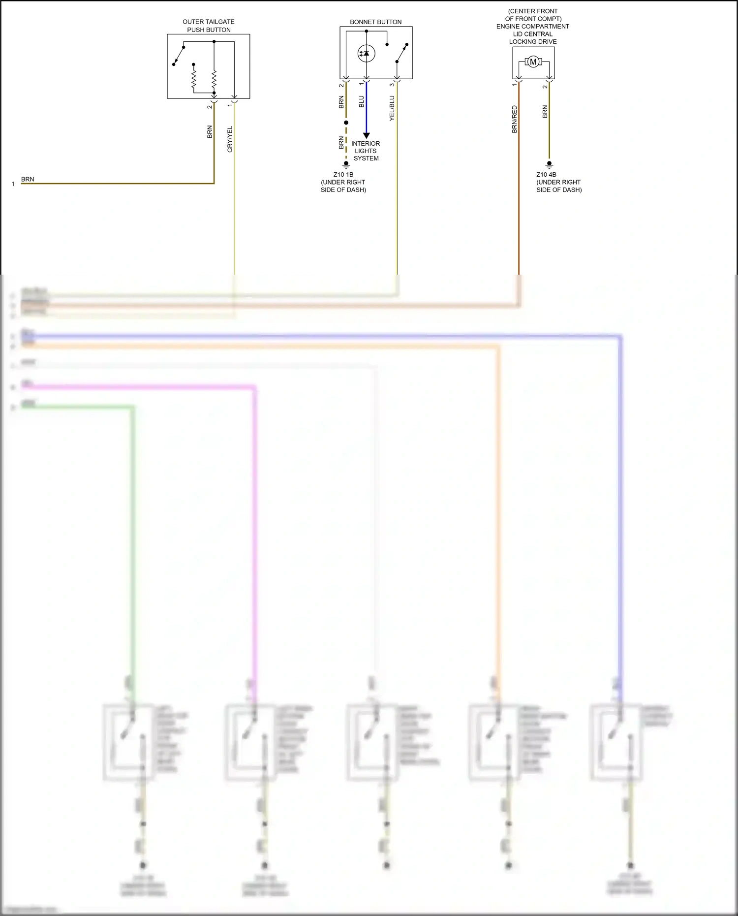 BMW i3 I01 (2013-2017) bonnet button wiring diagram  (1 of 4)