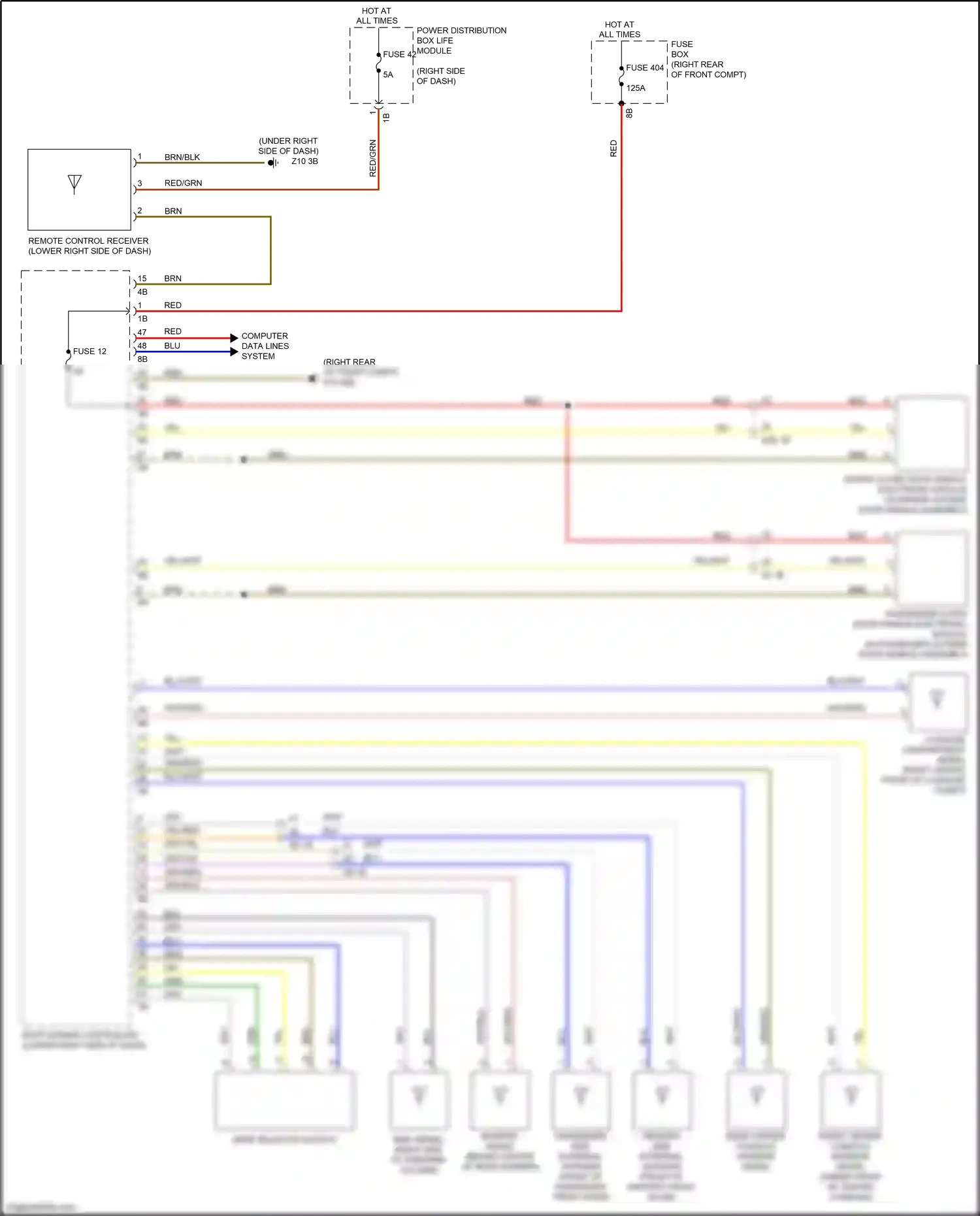 BMW i3 I01 (2013-2017) driver outer door handle electronic module wiring diagram  (1 of 2)