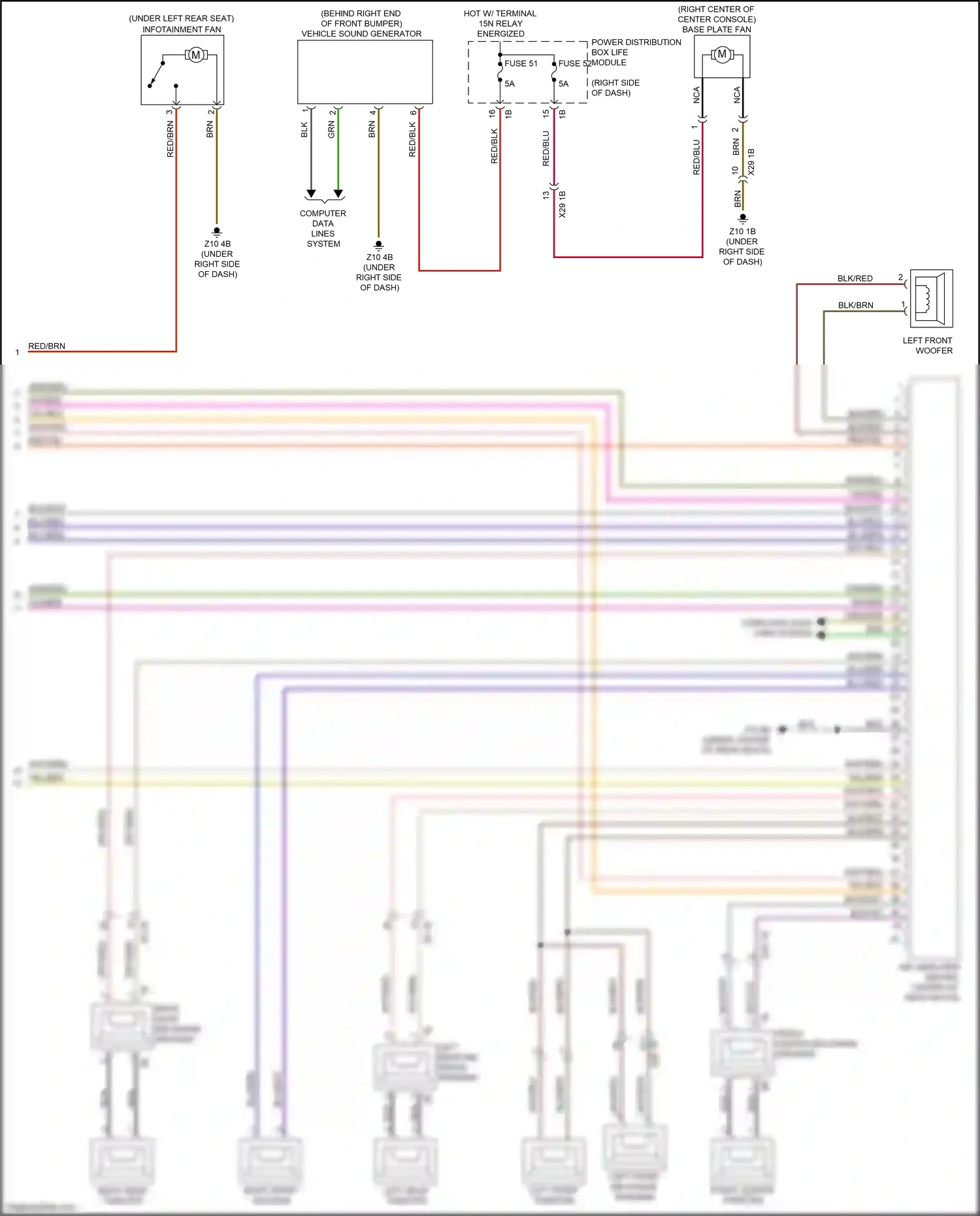 BMW i3 I01 (2013-2017) left front mid-range speaker wiring diagram  (2 of 4)