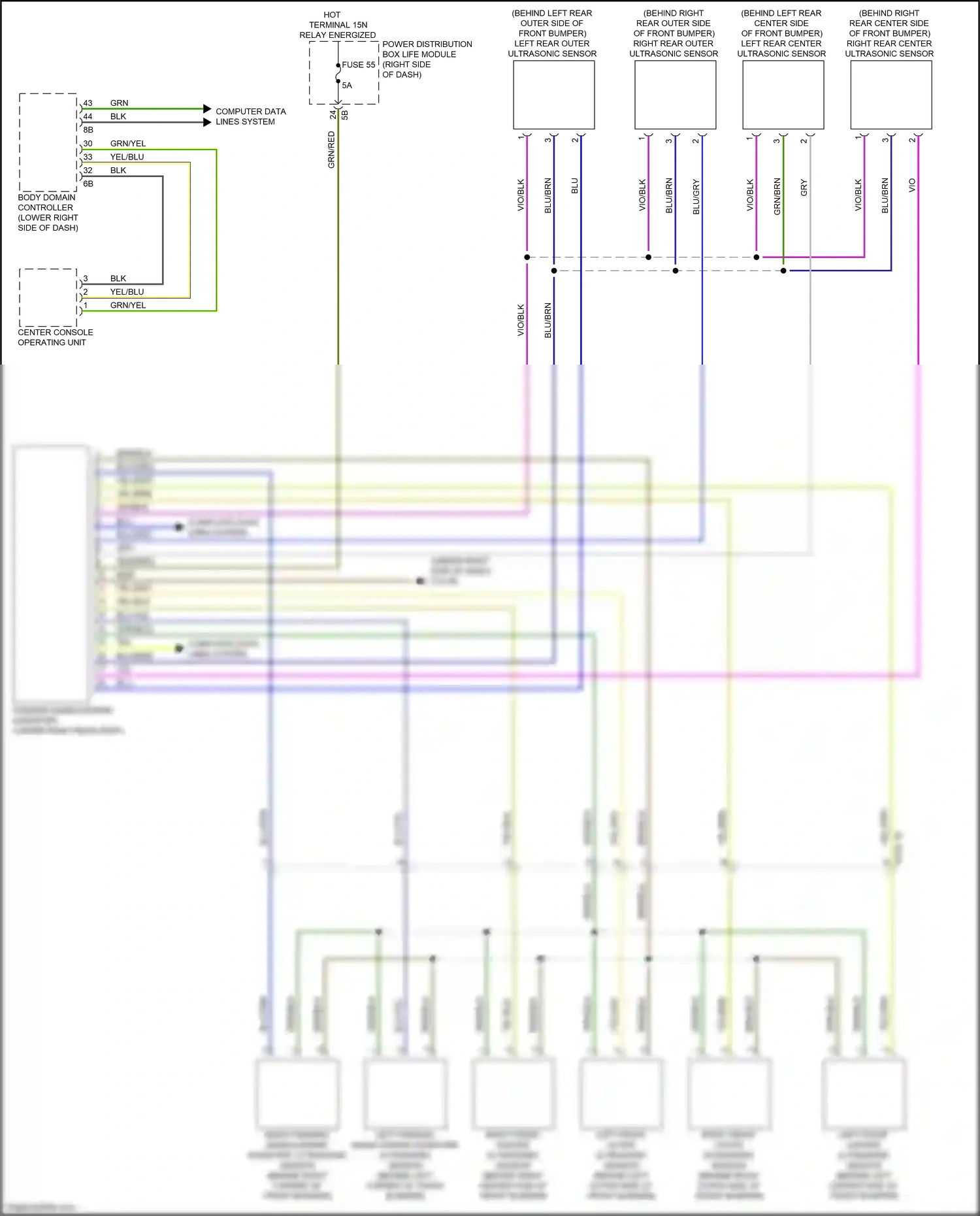 BMW i3 I01 (2013-2017) left front outer ultrasonic sensor wiring diagram  (1 of 1)