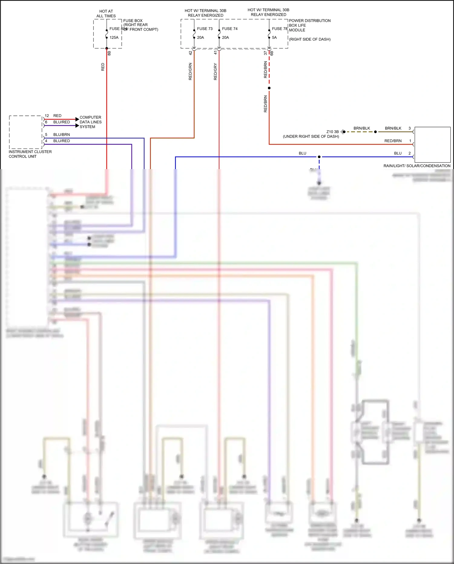 BMW i3 I01 (2013-2017) outside temperature sensor wiring diagram  (2 of 2)