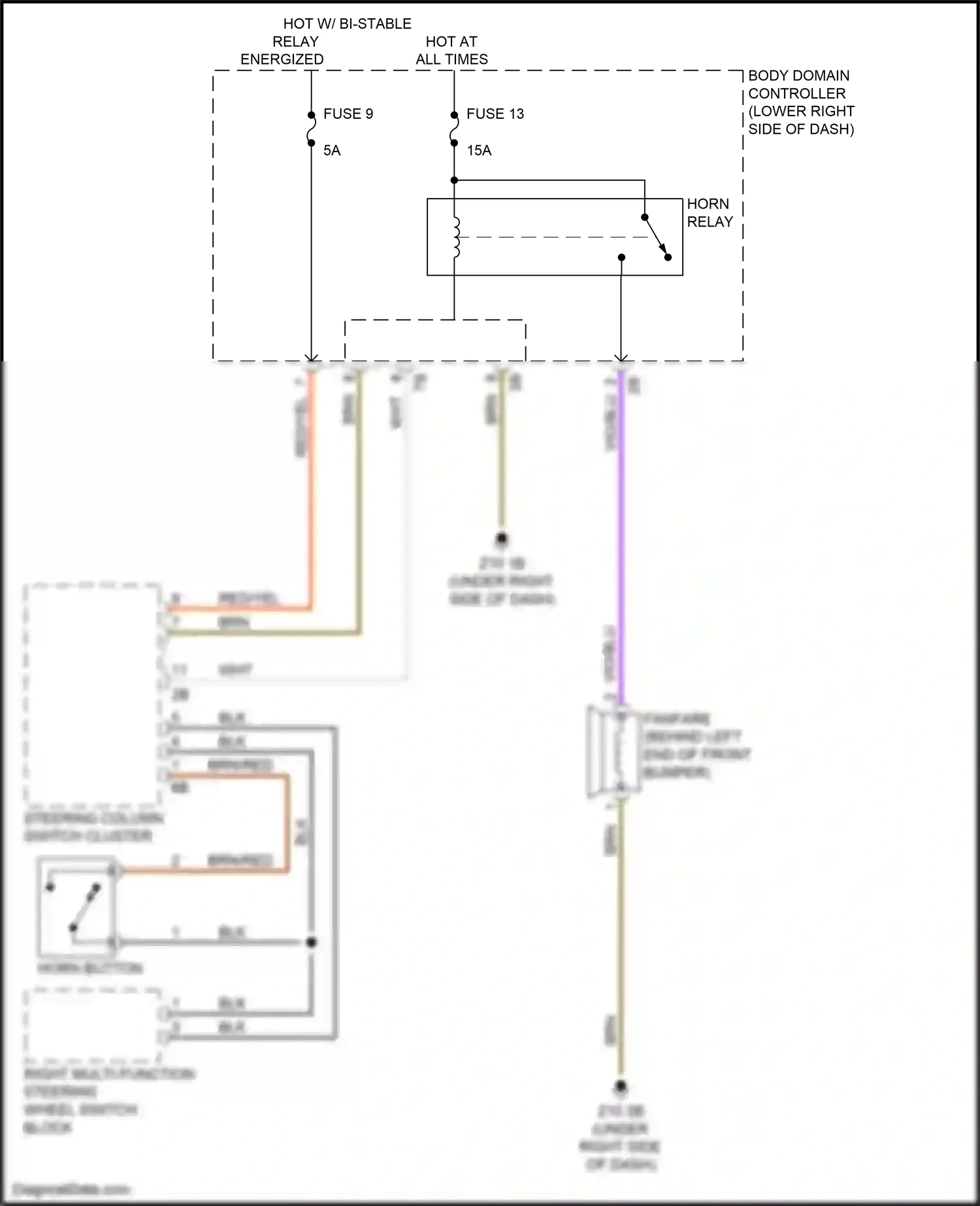 BMW i3 I01 (2013-2017) right multi-function steering wheel switch block wiring diagram  (2 of 2)